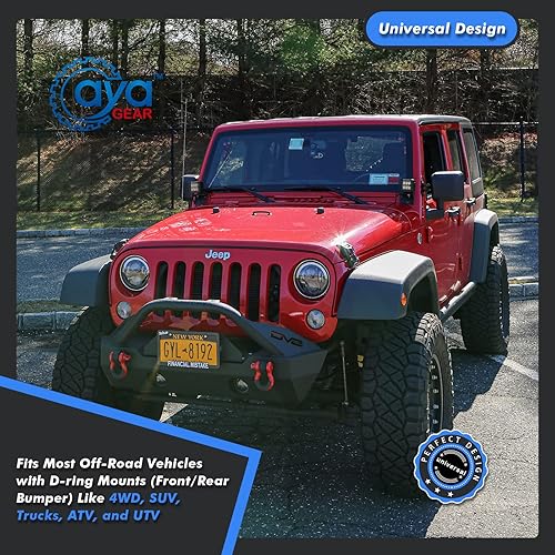 Miniatura 2 de AyA Gear Grillete de anillo D (paquete de 2) 62,700 libras de resistencia a la rotura con pasador de tornillo de 78 pulgadas y grillete aislador y