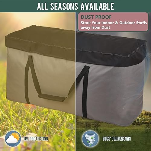 Miniatura 2 de Paquete de 2 bolsas de almacenamiento de cojines de 60 pulgadas con cremallera cubierta y asa acolchada, bolsa de almacenamiento para árbol de