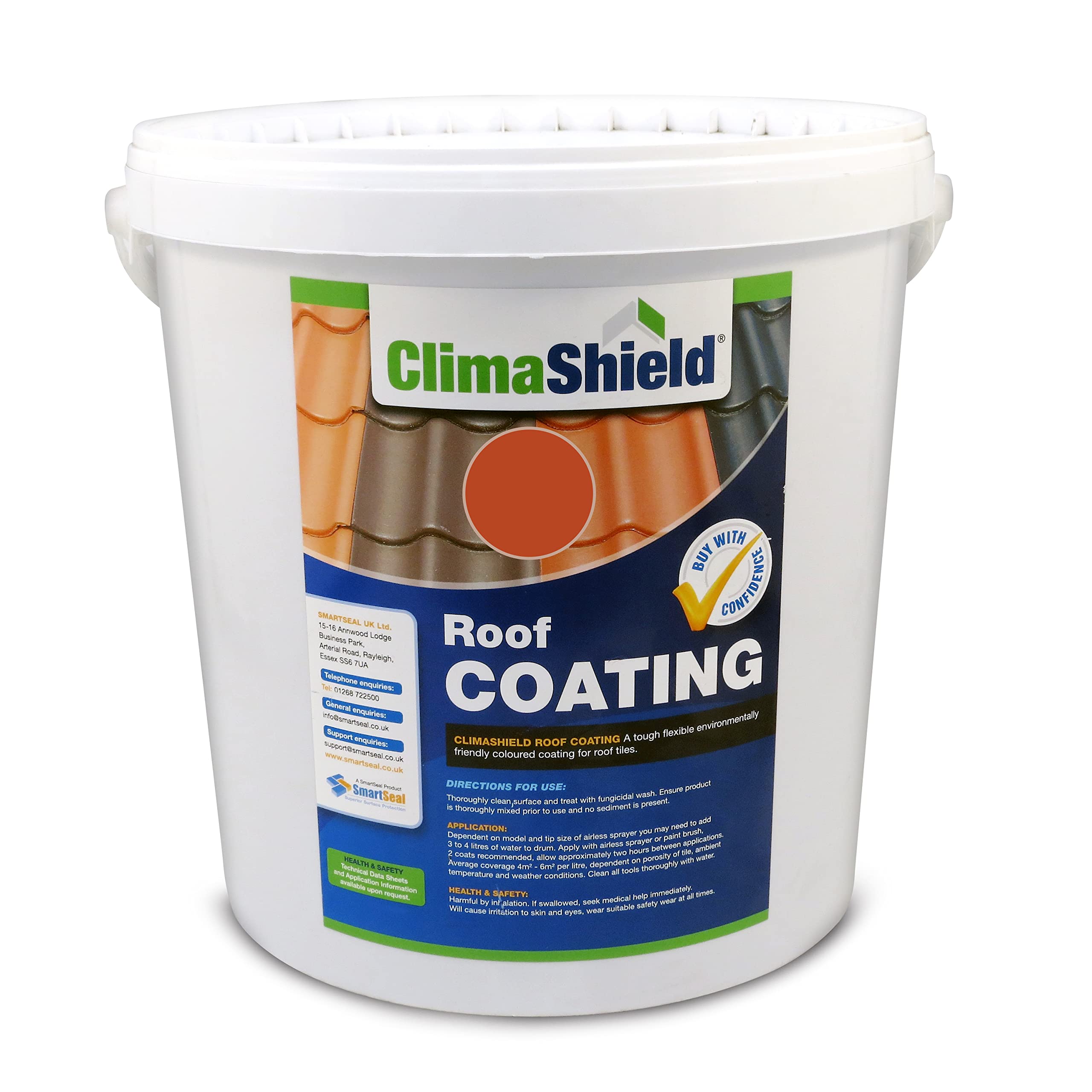 ClimaShield Roof Coating & Tile Paint/Sealer (20 Litre) transforms Concrete Tiles with 6 Colours Available. Easy to Apply, Gives Lasting Protection and inhibits Organic Growth… — image 1