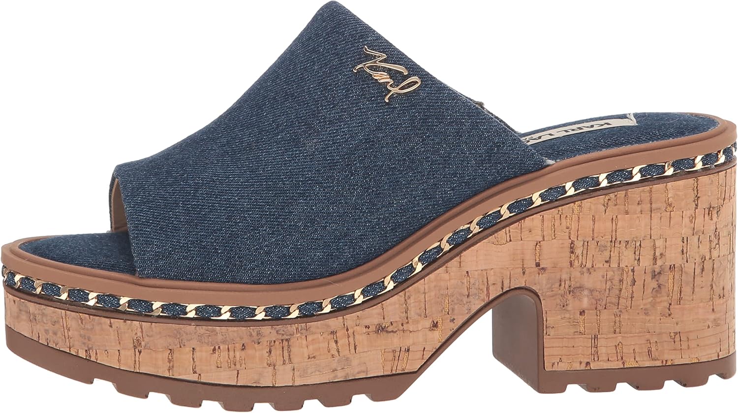 KARL LAGERFELD womens Carita Wedge Sandal Platform