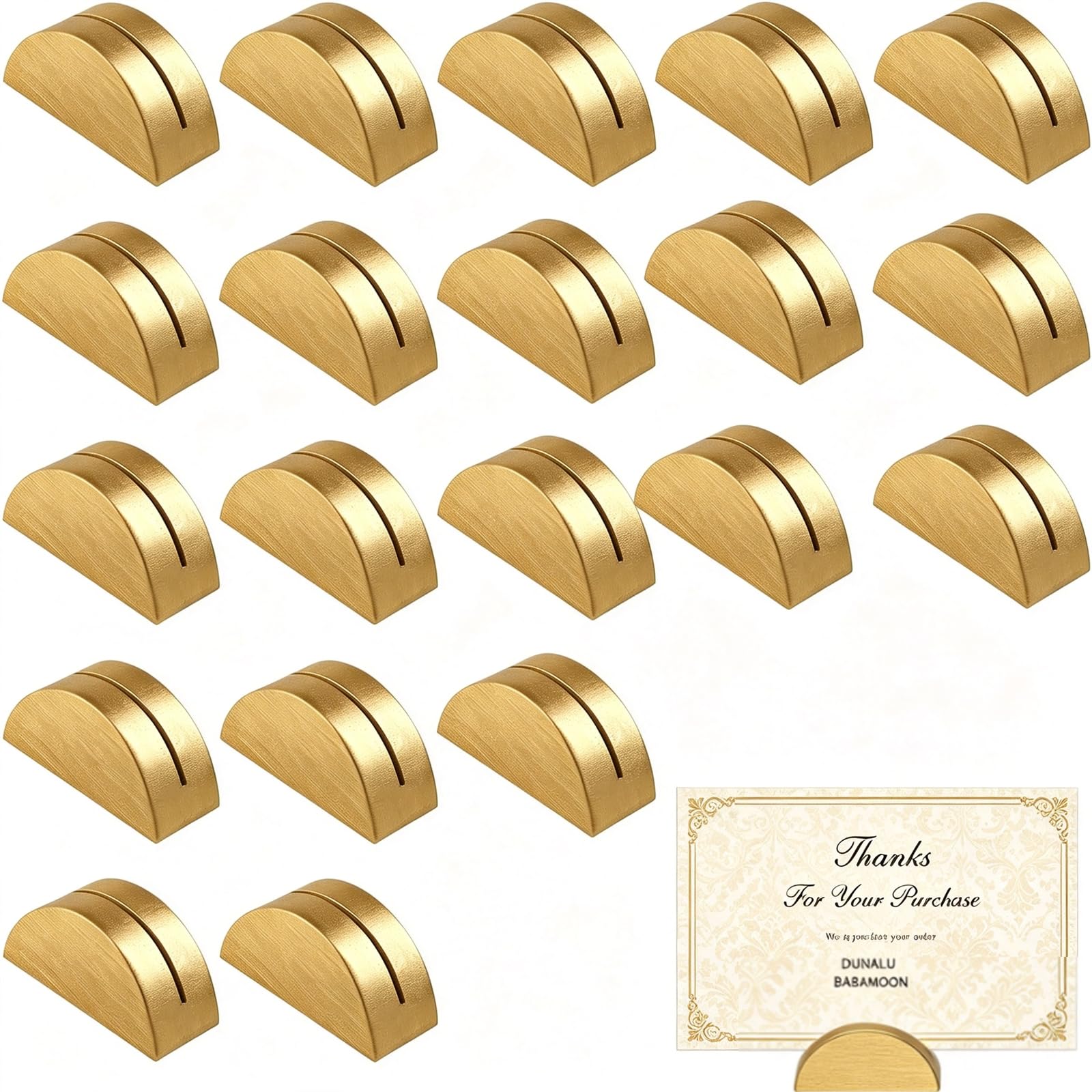ZPSCXQ 20 Place Card Holders, Golden Wooden Table Number Stands