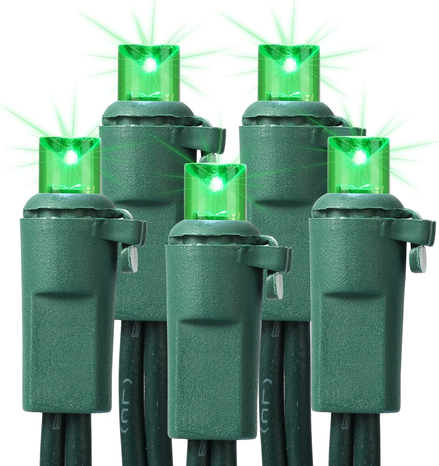 Brizled Green Christmas Lights, 33ft 100 LED 5MM Wide Angle