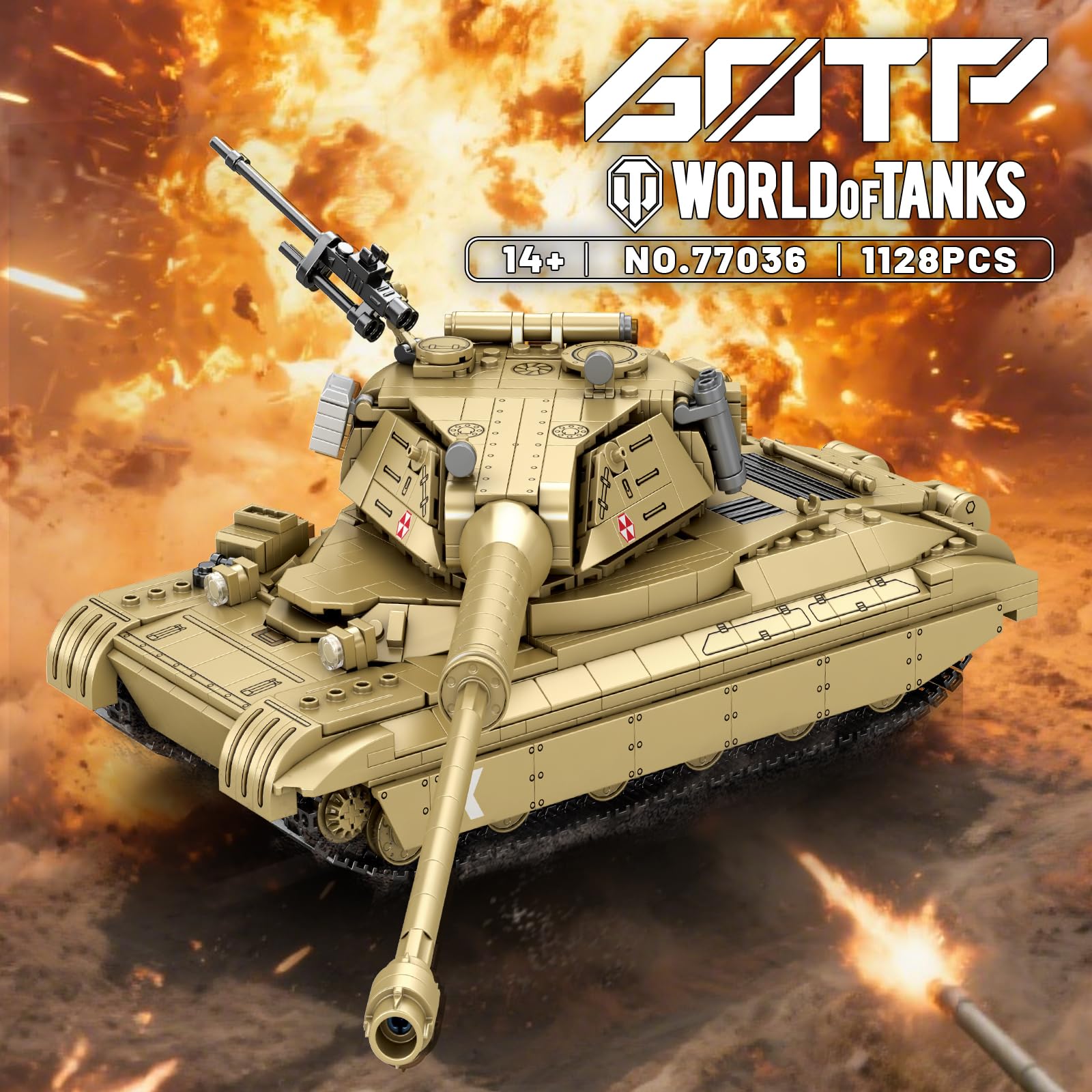 Reobrix 60TP Tank (77036) - Set da collezione con licenza ufficiale da 1128 pezzi, in scala 1:28, per appassionati di militari, adulti e ragazzi