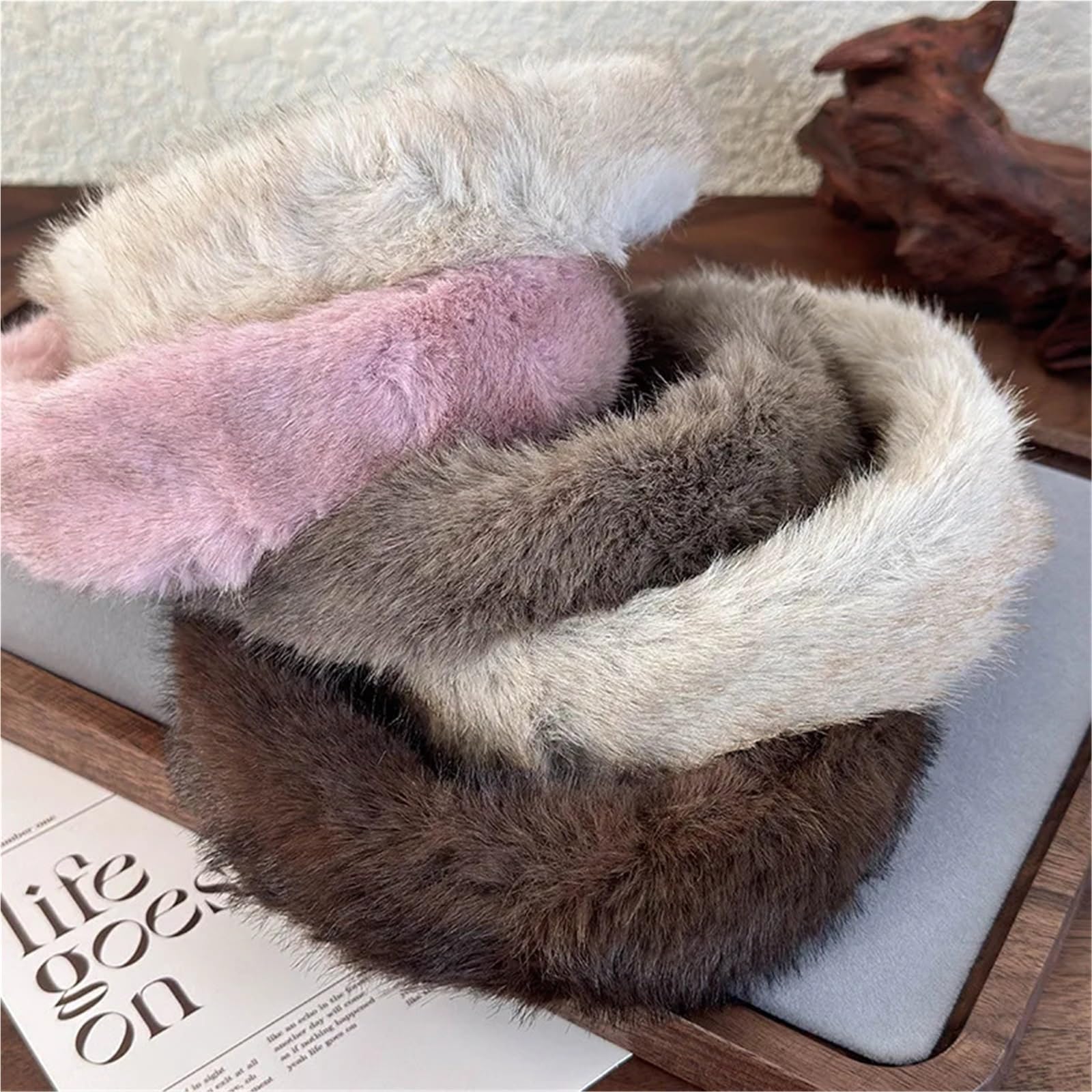 3 pezzi fascia for capelli ampia pelosa for temperamento donna elegante cerchietto for accessori for femminili Per Donna(Pink)