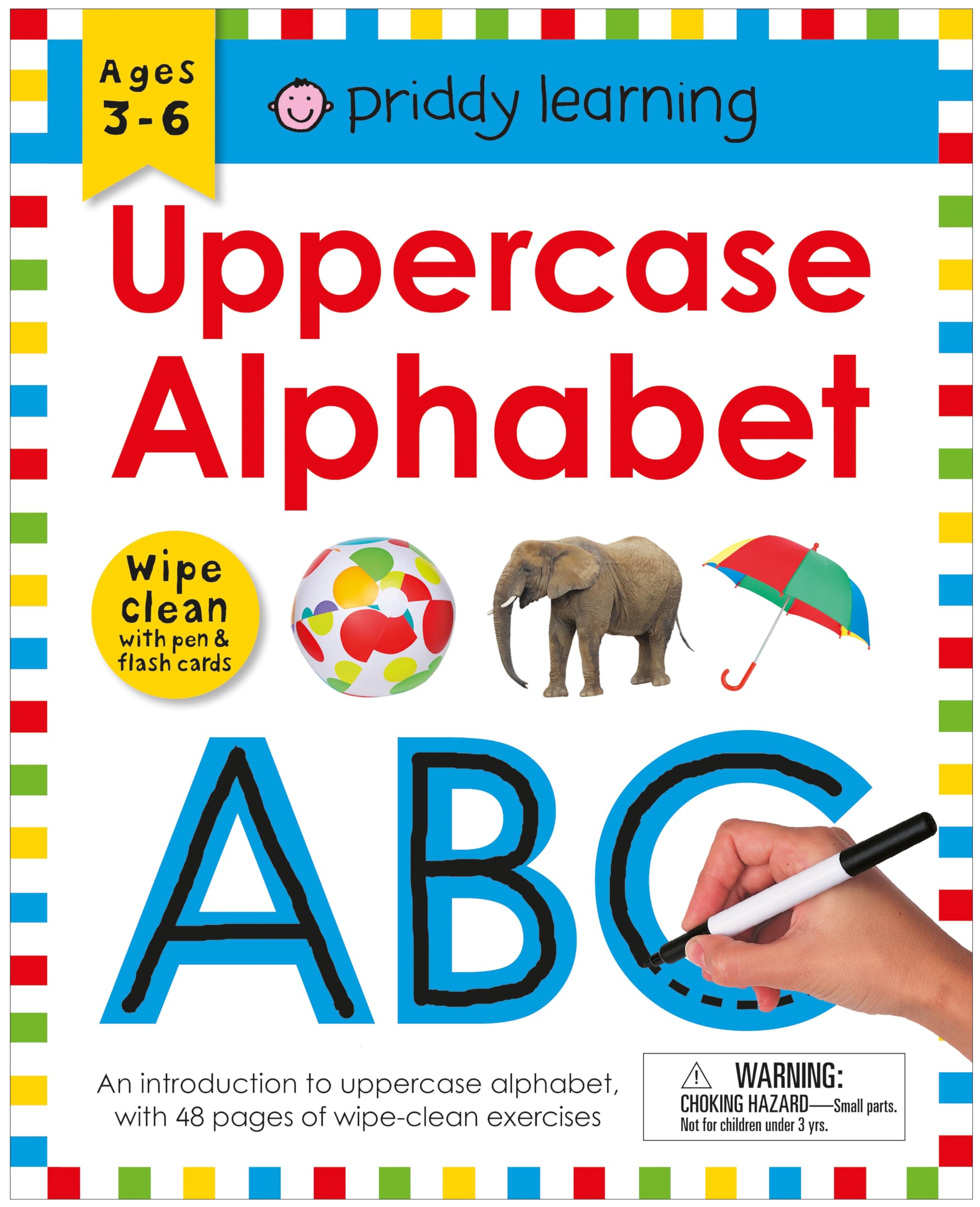 Wipe Clean Workbook: Uppercase Alphabet (enclosed spiral binding): Ages 3-6; wipe-clean with pen & flash cards (Wipe Clean Learning Books)