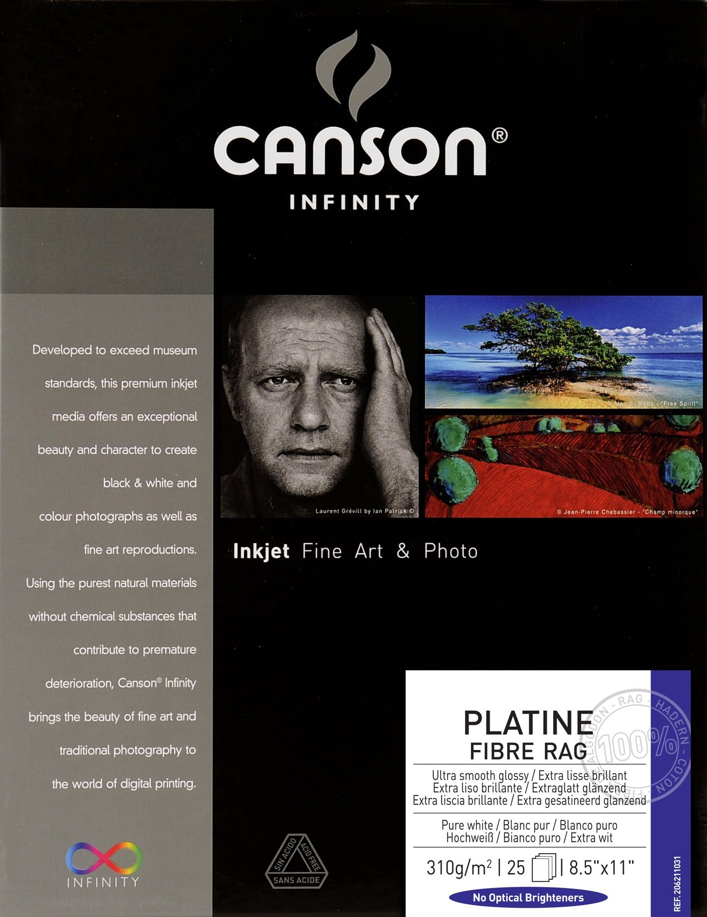Canson Infinity Platine Fibre Rag Fine Art Paper 8.5"X11" 206211031