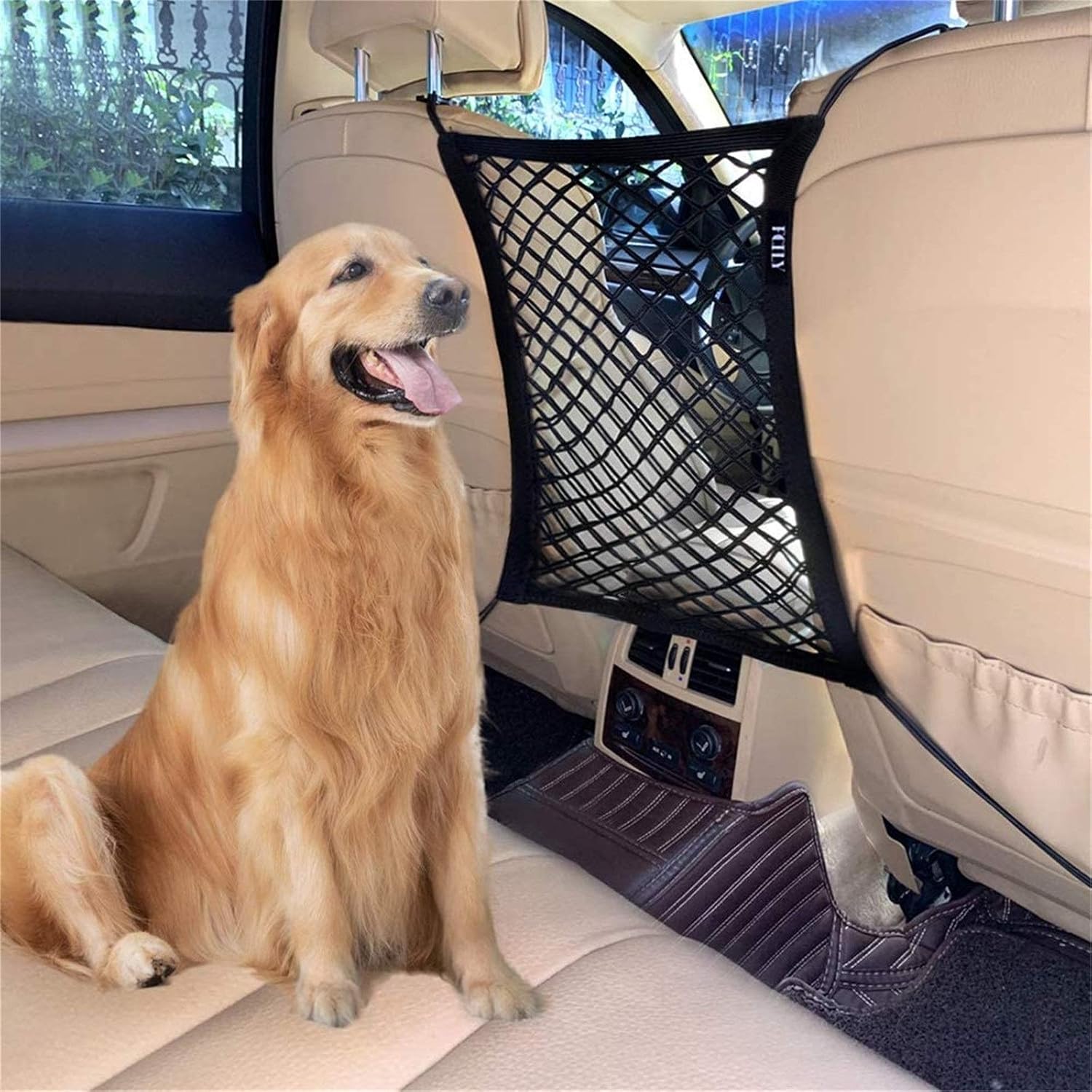 FCILY Car Dog Barrier, Pet Barrier Dog Net for Car Between Seats, 3 Layers Back Seat Net Organizer, Backseat Mesh Bag for Cars, SUVs, Trucks, Drive Safely with Children & Pets : Pet Supplies