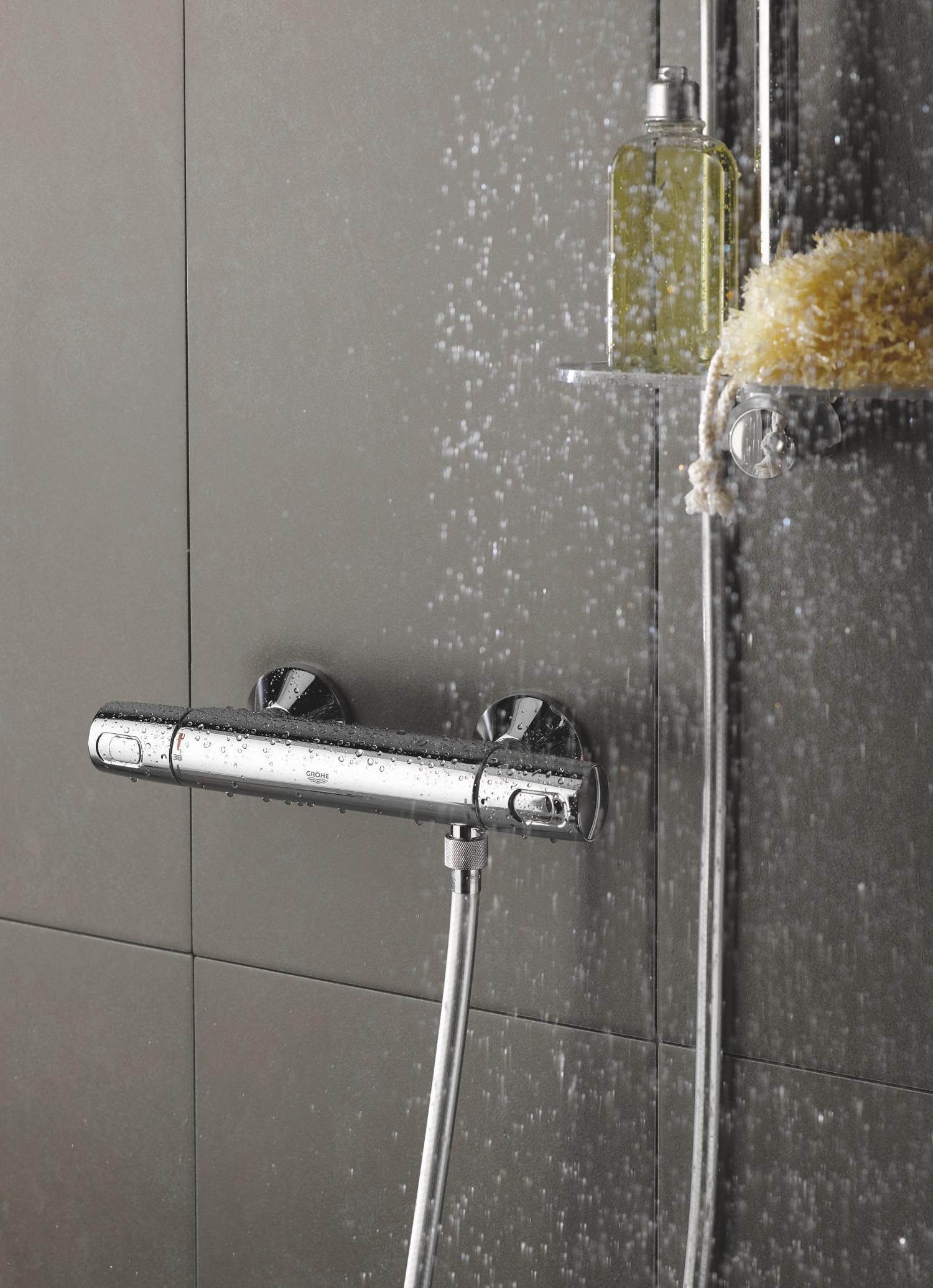 GROHE QUICKFIX, Precision Trend Miscelatore termostatico per doccia, sistema antiscottature GROHE CoolTouch, con tecnologia Water Saving, Cromo, 34229002