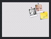 Vista 148 de PinPix Tablero de anuncios de corcho de 20 x 14 pulgadas. Este tablero decorativo enmarcado viene con diseño de círculos B W y un marco negro