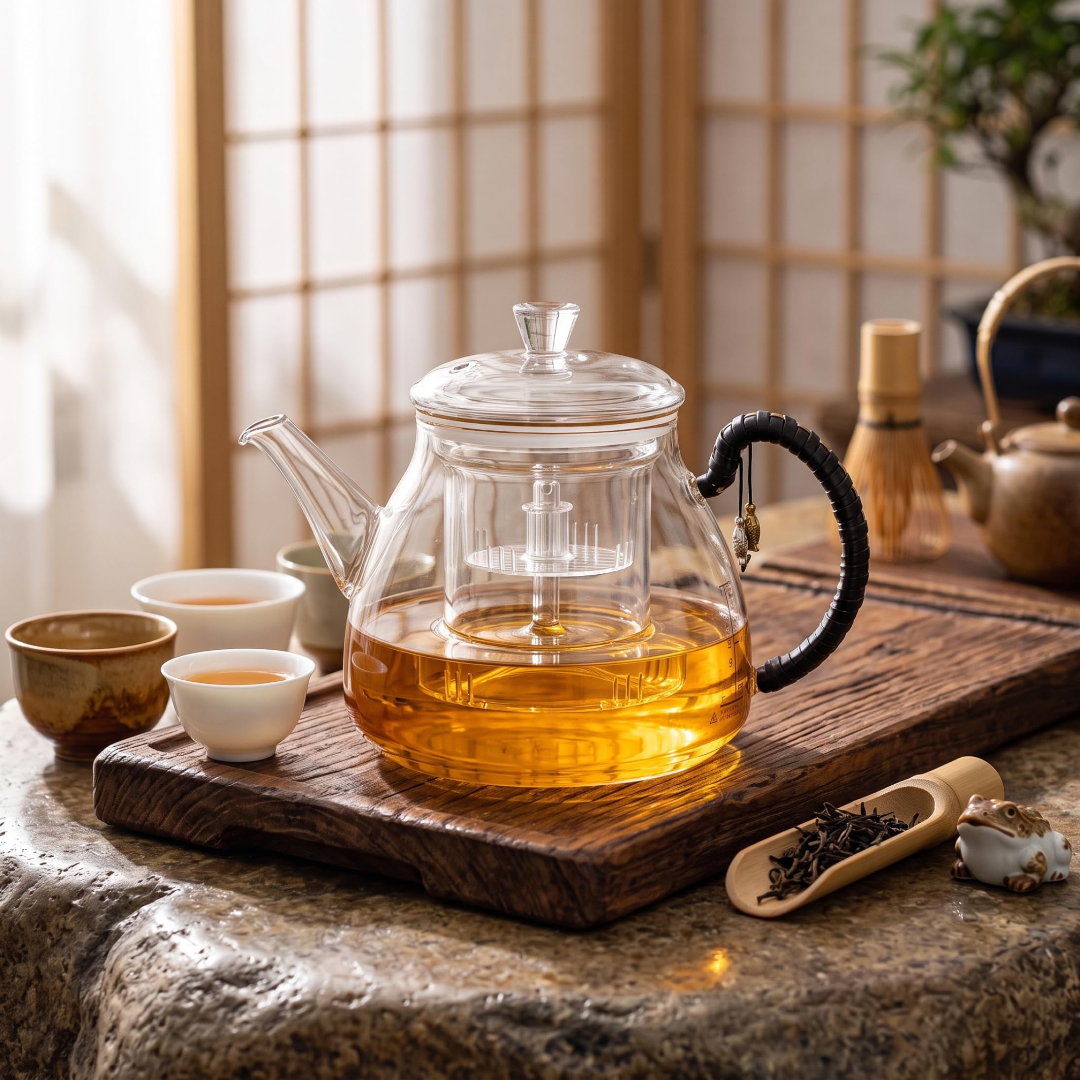 Teiera in vetro con infusore 2 in 1 Bollitore per piano cottura da 1200 ml