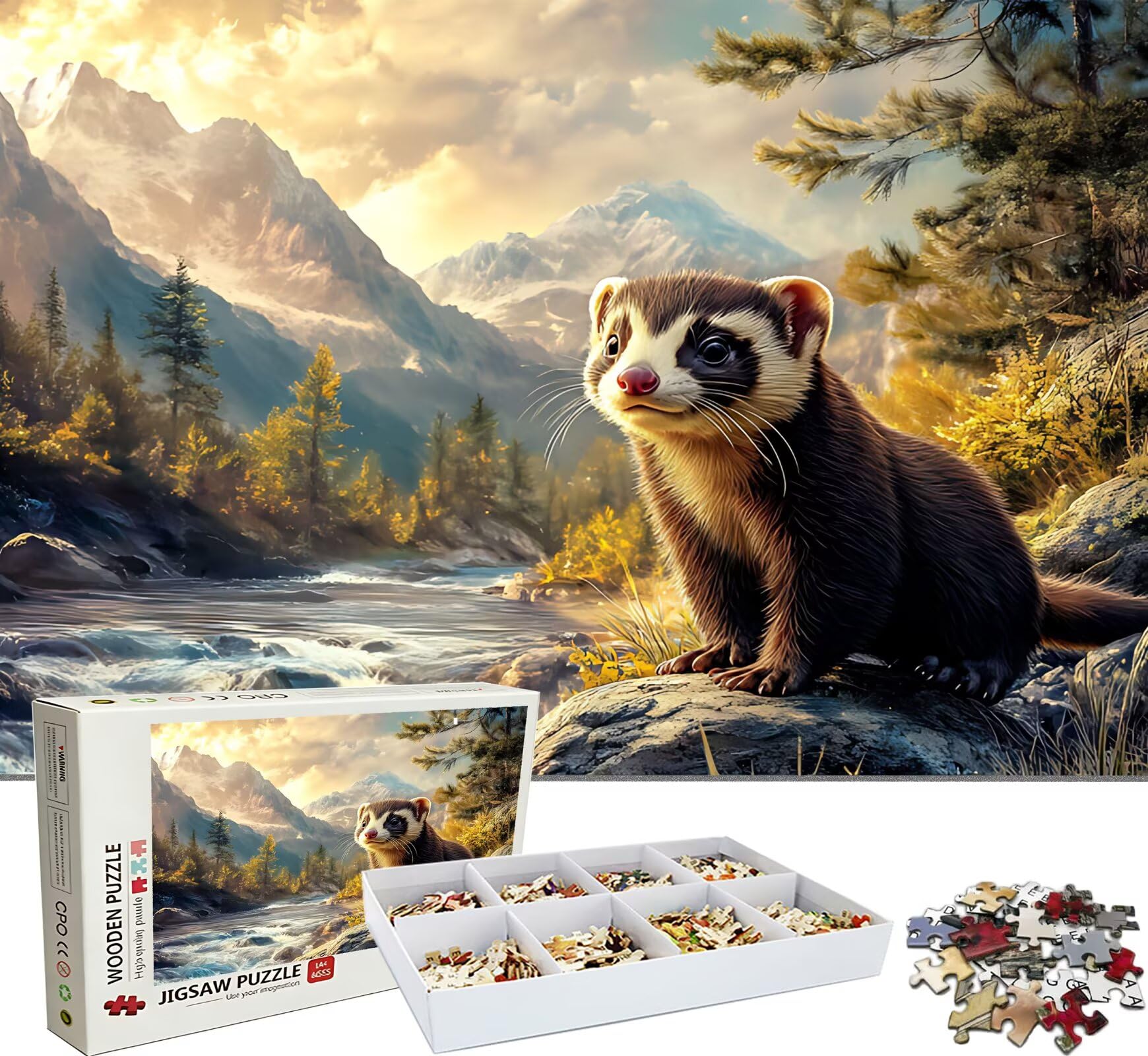 Puzzle 3000 Teile, Holzpuzzle Erwachsene Tier Landschaft Impossible Klassische Jigsaw Puzzles 122 x 81 cm, Familien Spiel, Puzzle Stressabbau Denkspiel, Home Dekor w0-152