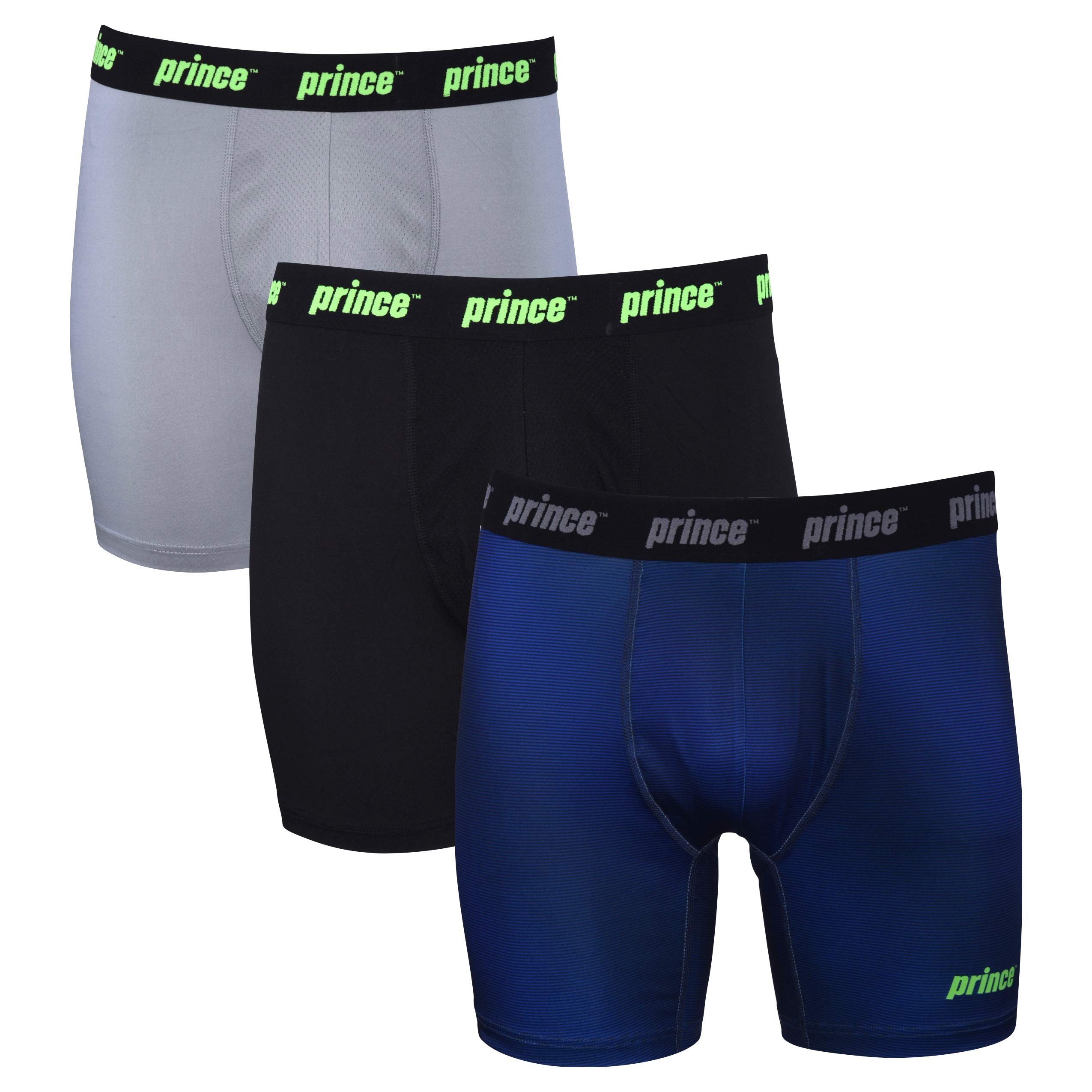 Mens Performance Boxer Briefs - 3-Pack Performance Fit Stretch Underwear No Fly Breathable Moisture Management