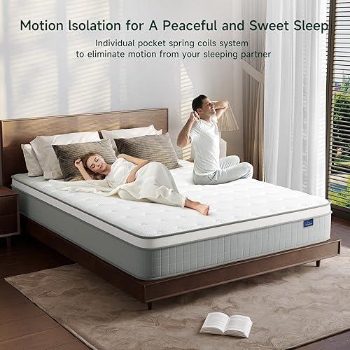 Miniatura 2 de Vesgantti Colchón individual XL, colchón híbrido XL individual de 10 pulgadas en una caja, colchón individual extra largo de alivio de presión con