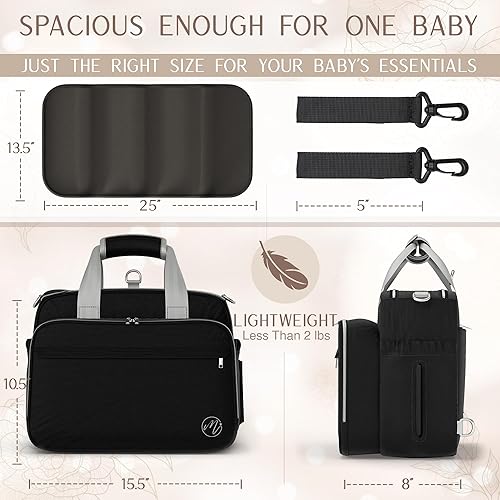 Miniatura 5 de Mellories Bolsa de pañales convertible 4 en 1 para bebés niños y niñas, se convierte en mochila para pañales, bolsa de bebé, bolsa de cochecito y