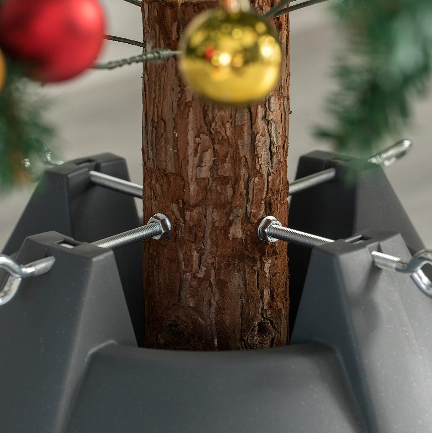 Plastic Christmas Tree Stand with Screw Fastener, Grey