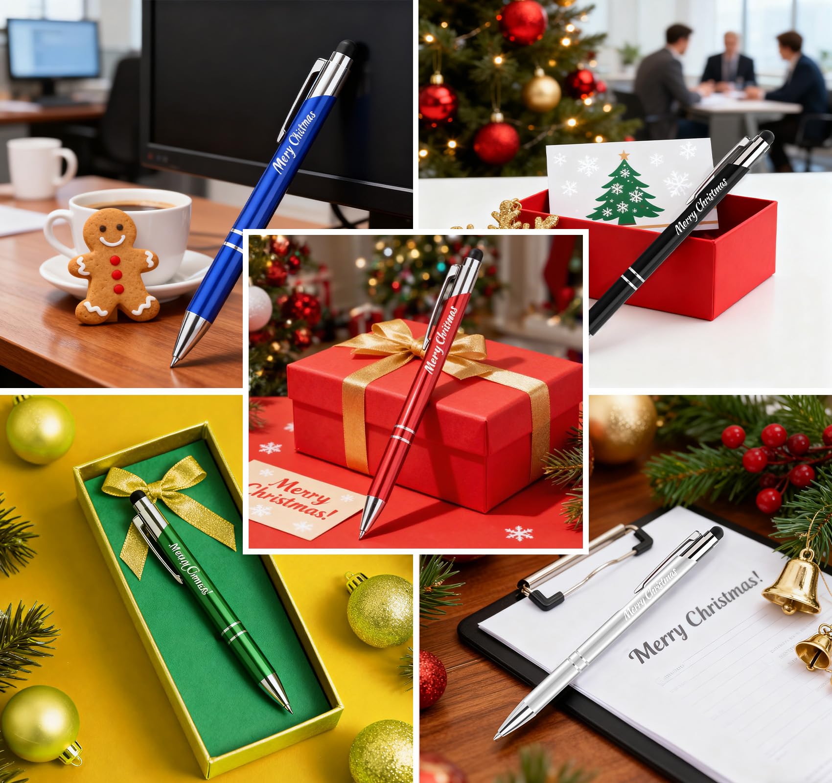 Personalisierter Kugelschreiber mit Gravur Wunschtext, 10–1000 STK 2-in-1 Ergonomisch Kugelschreiber mit Touchpen, Geschenk für Büro, Schule, Business & Vertragsunterzeichnung, 50 STK
