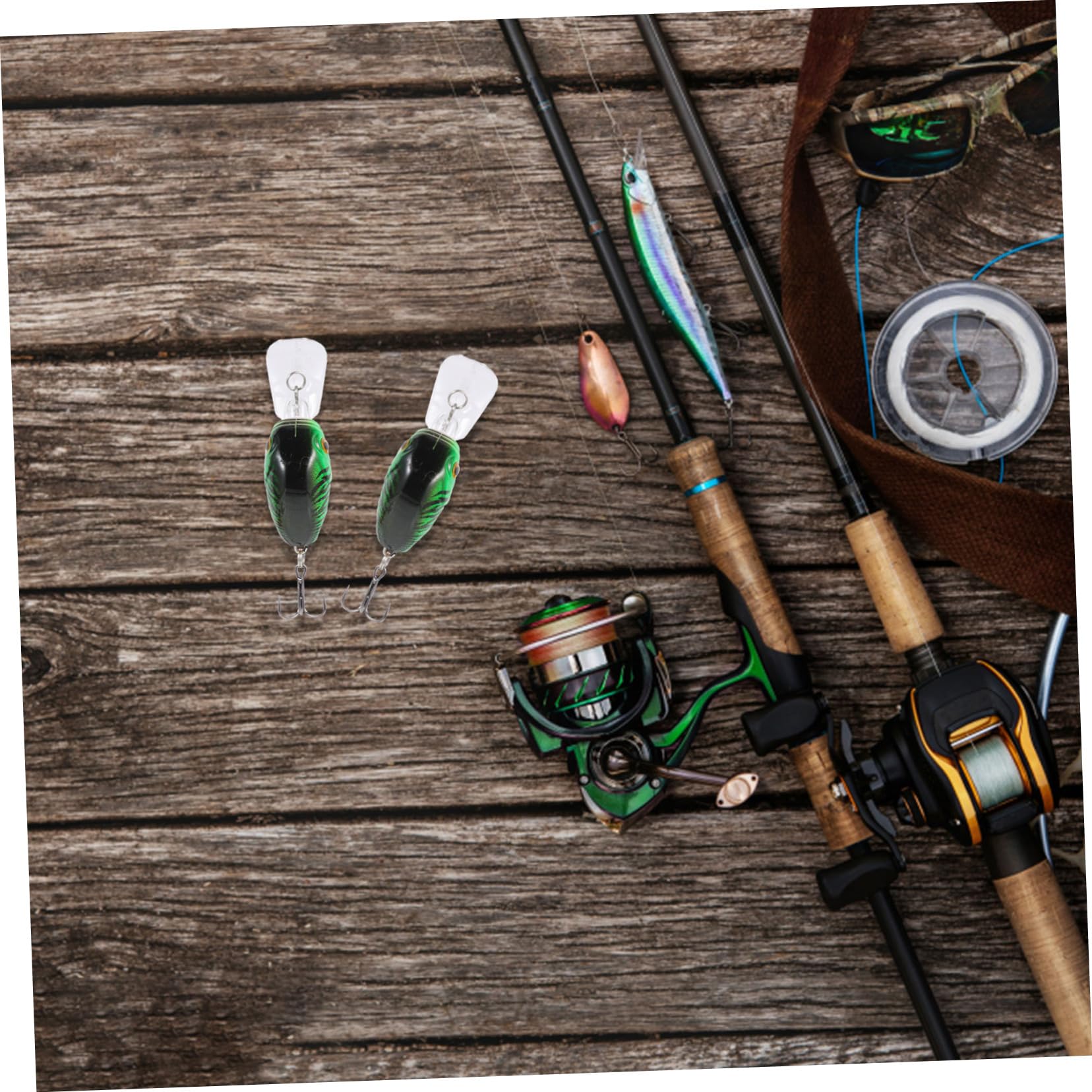 KOMBIUDA Faux appâts de pêche simulés pièges à ménés pour Poissons-appâts leurres de marigane équipement de pêche swimbait Faux appâts en Plastique leurre de pêche Portable Abdos