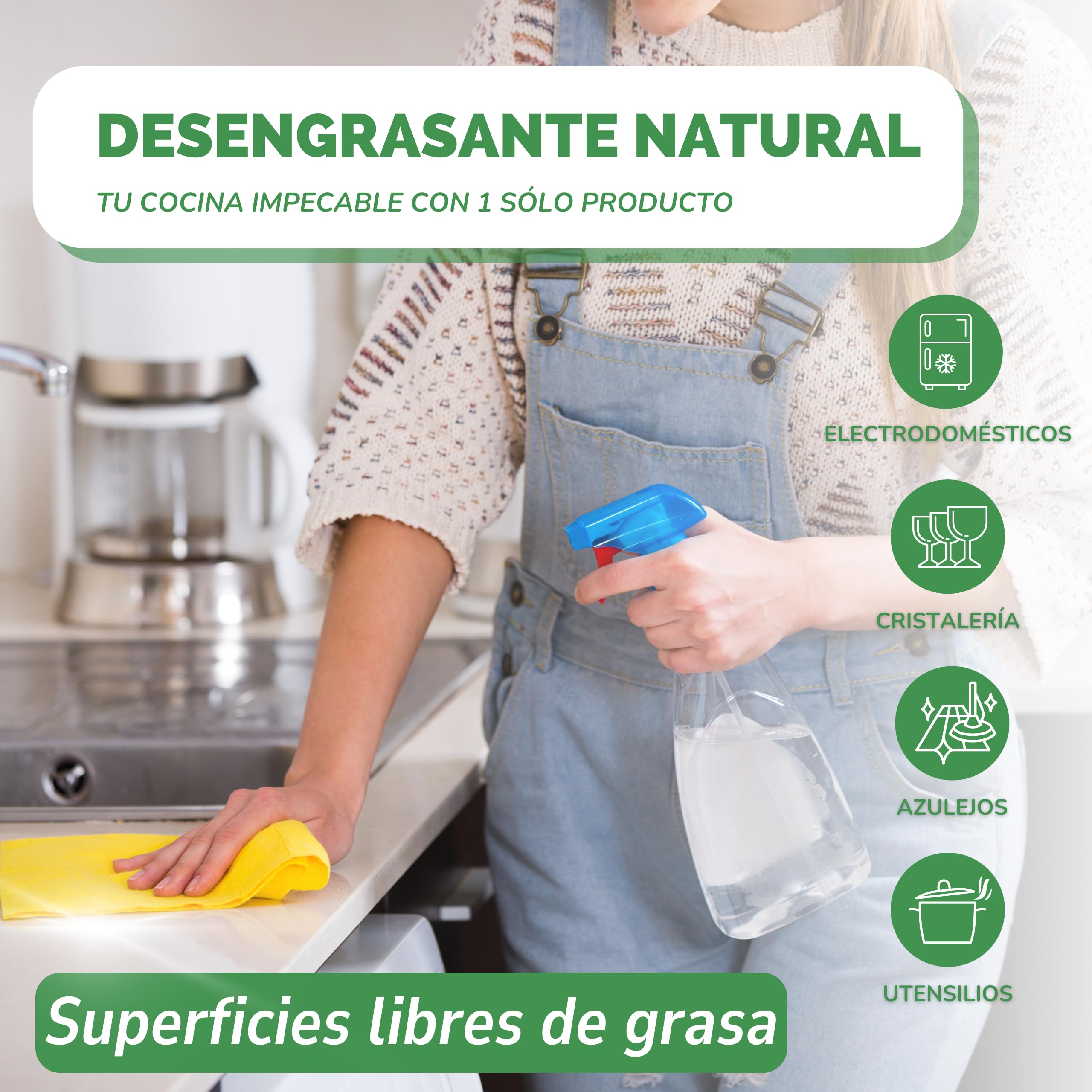 Bioky Vinagre Blanco Destilado 20º - Incluye Botella Pulverizadora - Súper Concentrado - Limpieza Multiusos - Fórmula Económica y Ecológica (5L)
