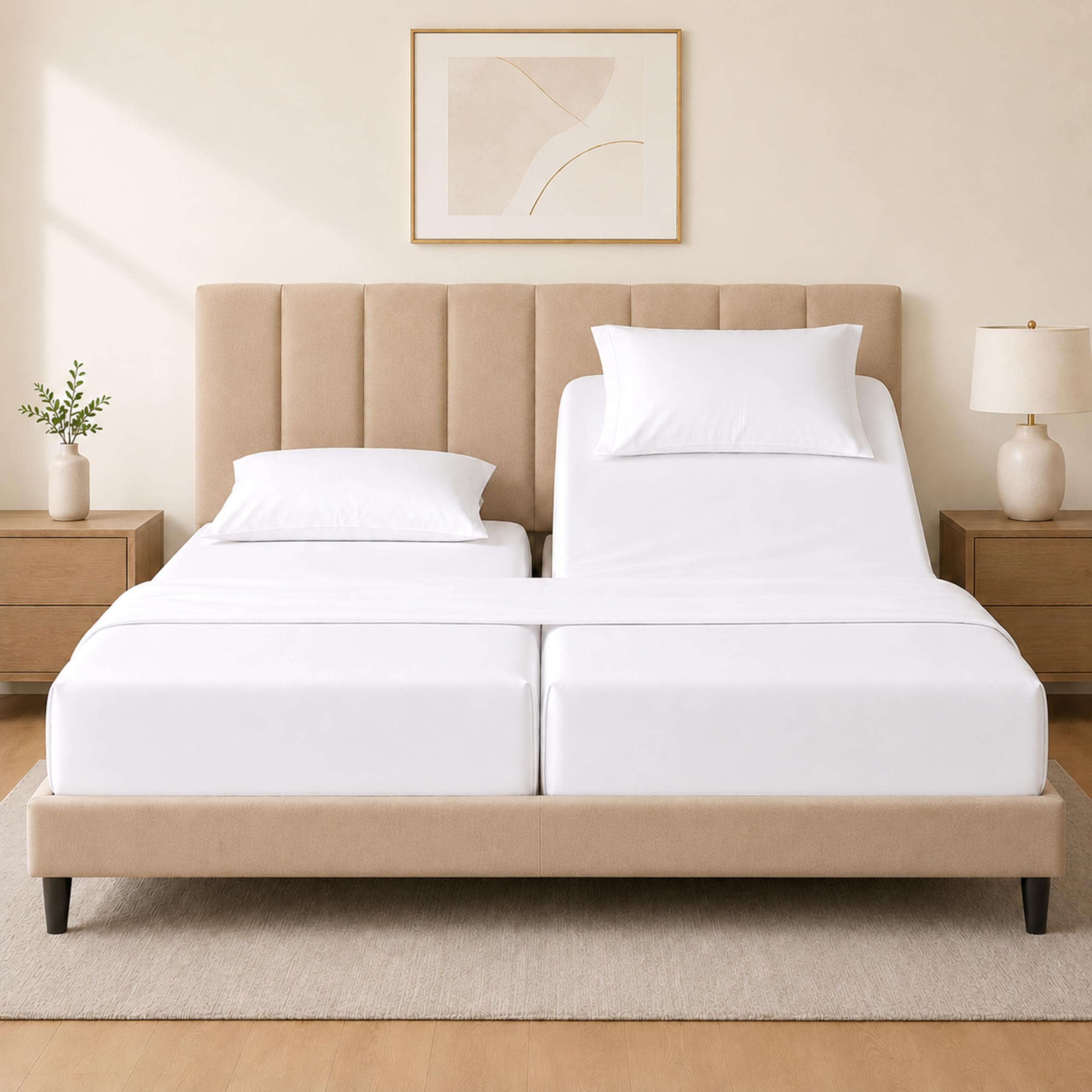 Decfair 100% Egyptian Cotton Split King Sheets