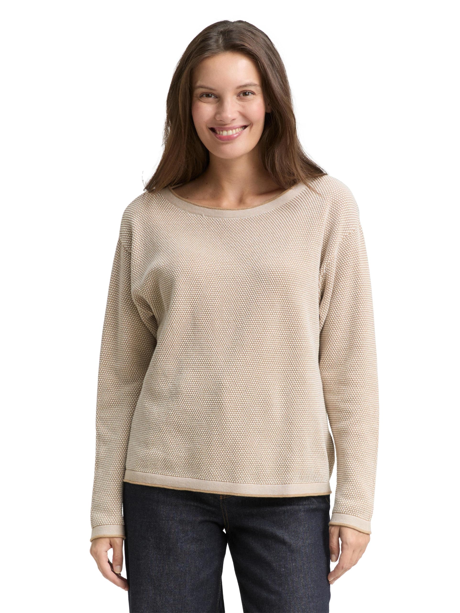 TOM TAILOR Damen Strickpullover aus Bio-Baumwolle