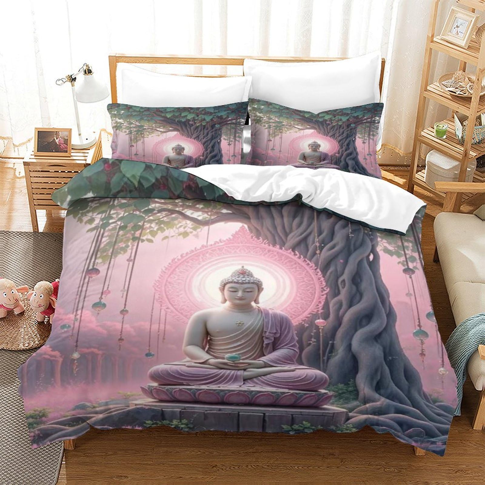 Dafufbw Tathagata-2 Tathagata Bedding Set Colorful Duvet Cover Sets Buddha Quilt Cover Soft Microfiber With Pillwocase Comforter Cover With Zipper Closure Finesse For Kids Adults Double（200X200cm）