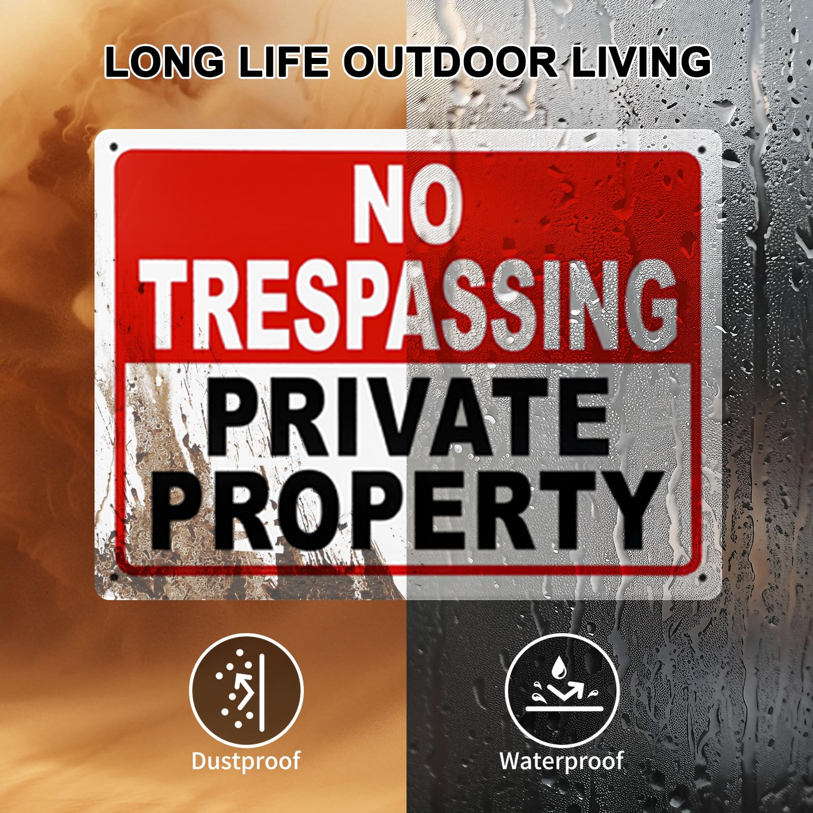 2 Pack No Trespassing Signs Private Property – 10x7 Inch 40 Mil Rust Free Aluminum, Reflective Warning Sign, UV Printed, Weatherproof & Easy to Mount, High Visibility Security Sign for Home & Business — Amazon image 7