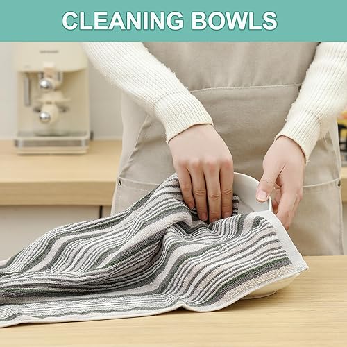 Miniatura 49 de SALAS Toallas de cocina de algodón prémium para secar platos, toallas de mano grandes y largas de 390 GMS, juego de toallas gruesas y altamente