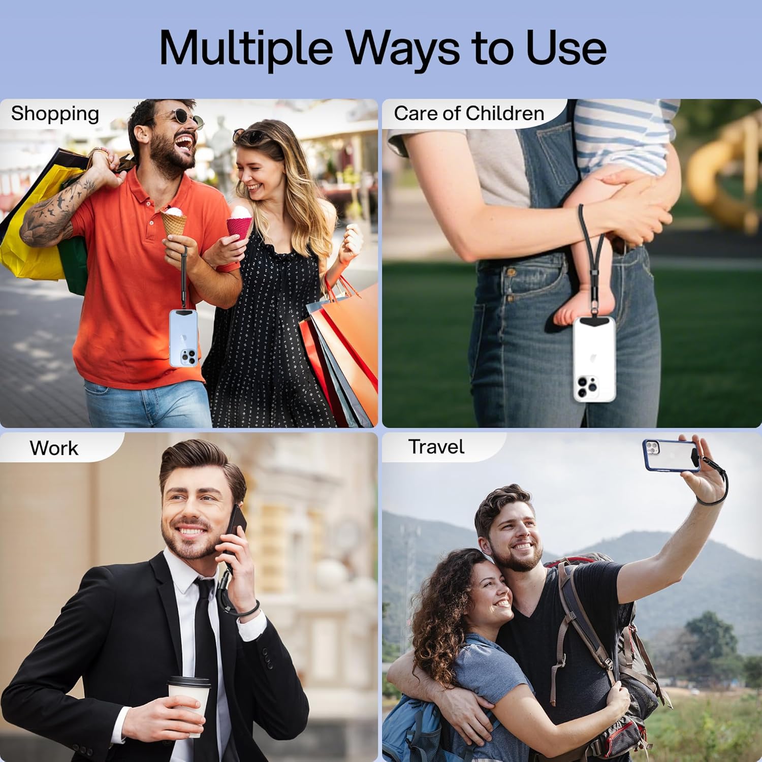 Kaptron Adjustable Phone Wrist Strap - Universal Cell Phone Lanyard Wrist Strap with Lanyard Patches - Image 7