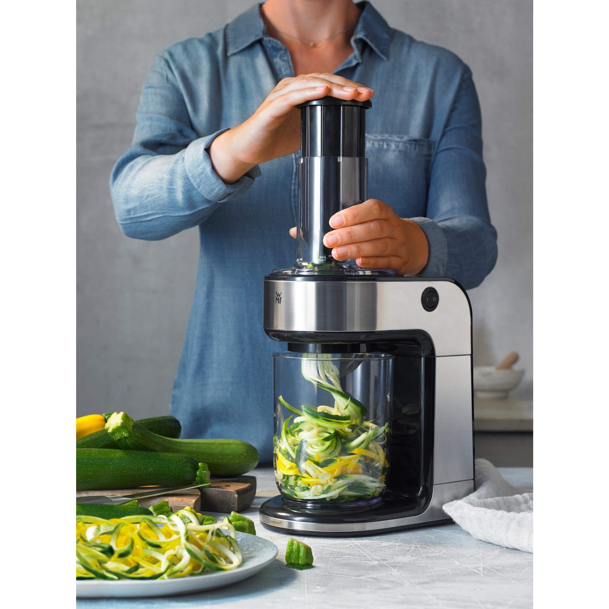 WMF KULT X, Affettatrice a Julienne per Verdure, 1.2 l, 80 W, Argento