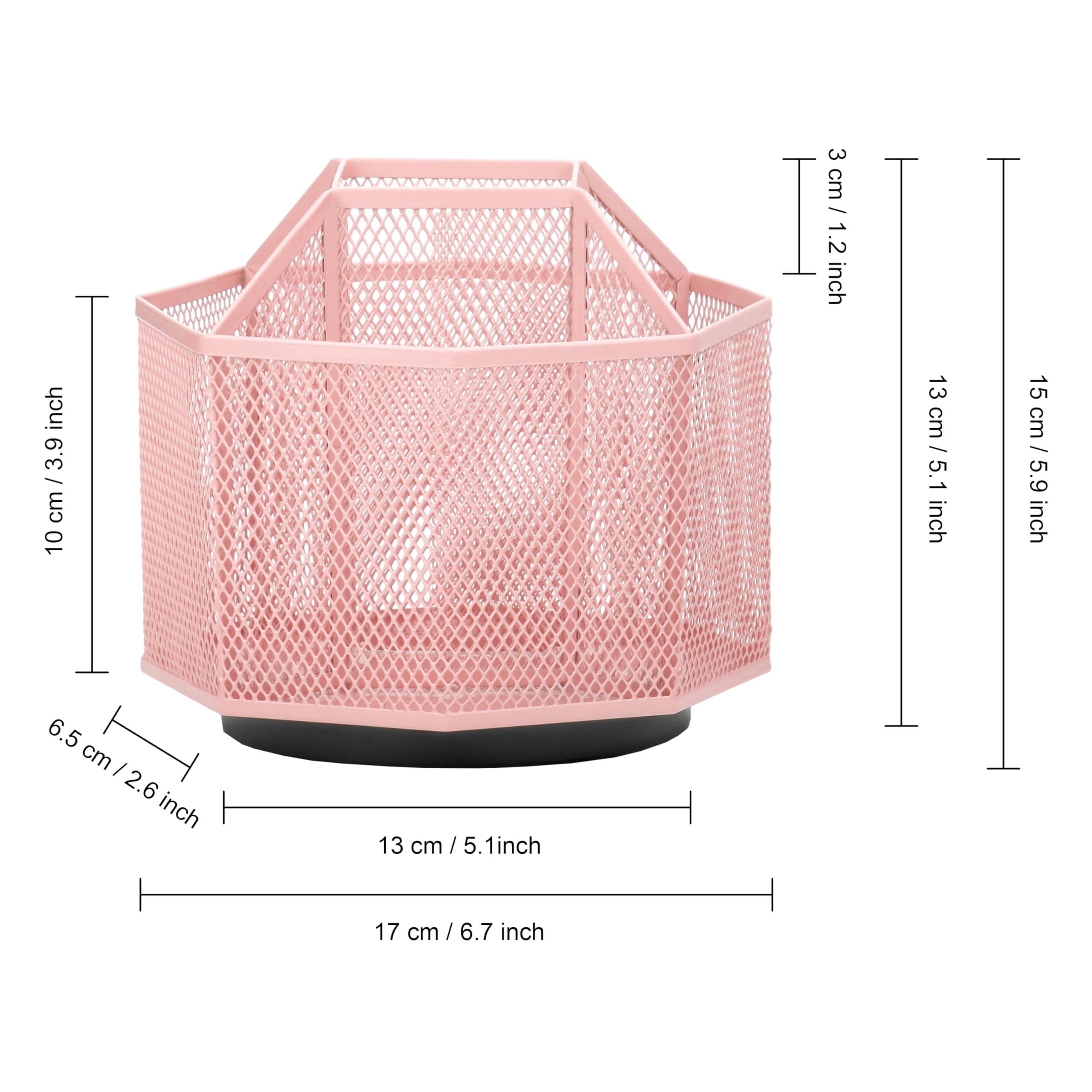 EXERZ Desk Organiser/Desk Tidy Caddy/Pen Holder/Multifunctional Organiser (Light Pink) - Image 2