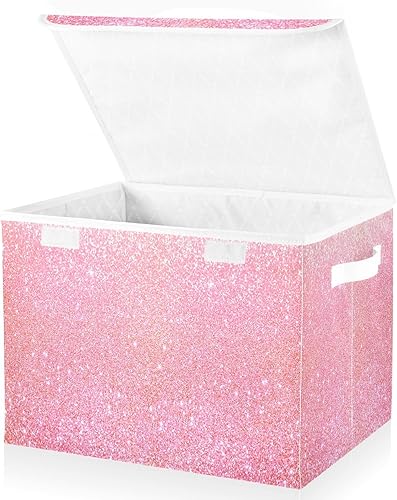 Miniatura 2 de Contenedores de almacenamiento plegables con purpurina rosa, organizadores y almacenamiento, contenedores de armario, organizador de armario de