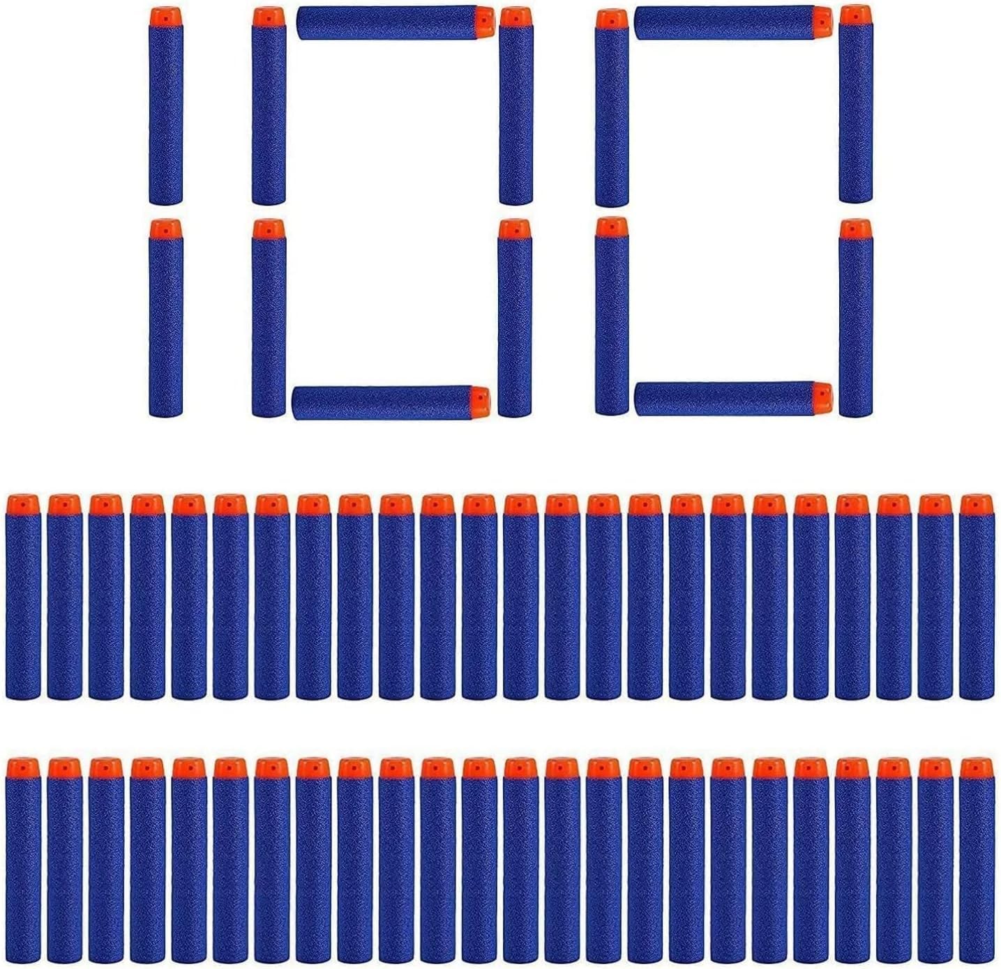 100 Pack Bullets for Nerf, 7.2cm Refill Foam Darts for X Shot N-Strike Elite 2.0 Series Blasters, Soft Bullet Toy Gun Ammunition Accessories, Replacement Darts for Target Practice