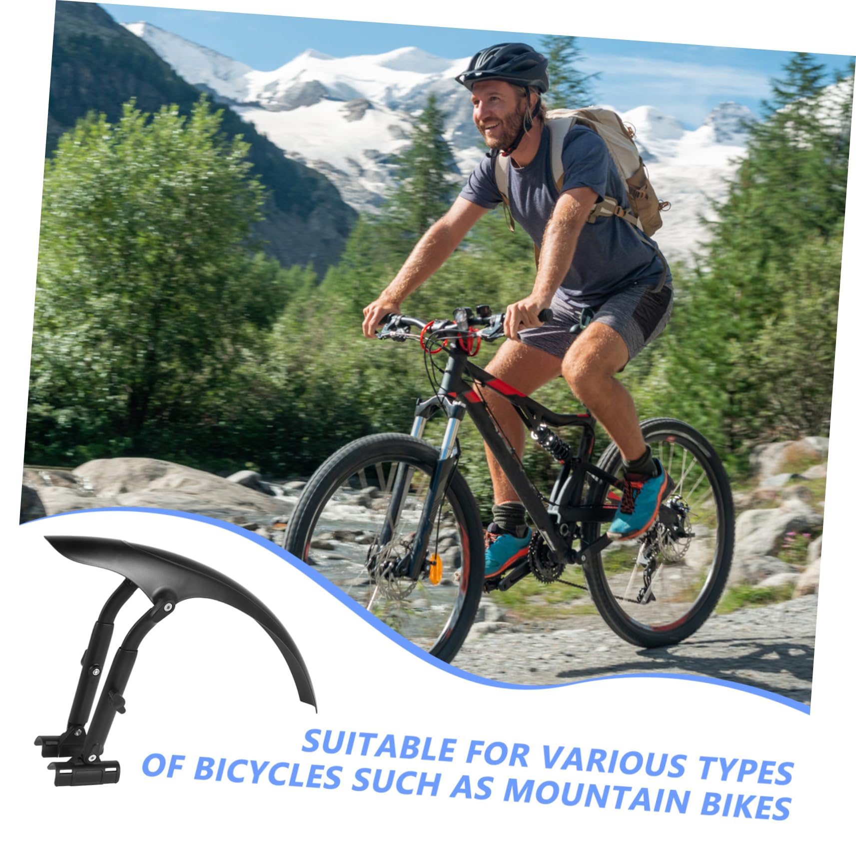 TOYANDONA 1 Juego Guardabarros Delantero para Bicicleta de y Carretera Protección Completa contra Barro Diseño de Secciones Accesorios de Bicicleta Color Negro