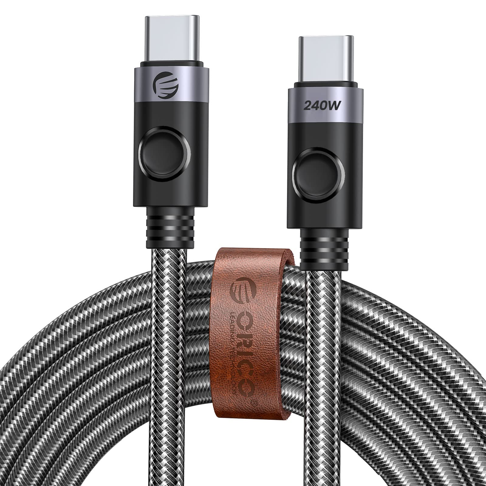 ORICO 240W Cavo da USB C a USB C, cavo USB C 20 Gbps per il trasferimento dei dati, cavo di tipo C compatibile con MacBook, iPad, iPad Pro, Pixel, Hub, Docking