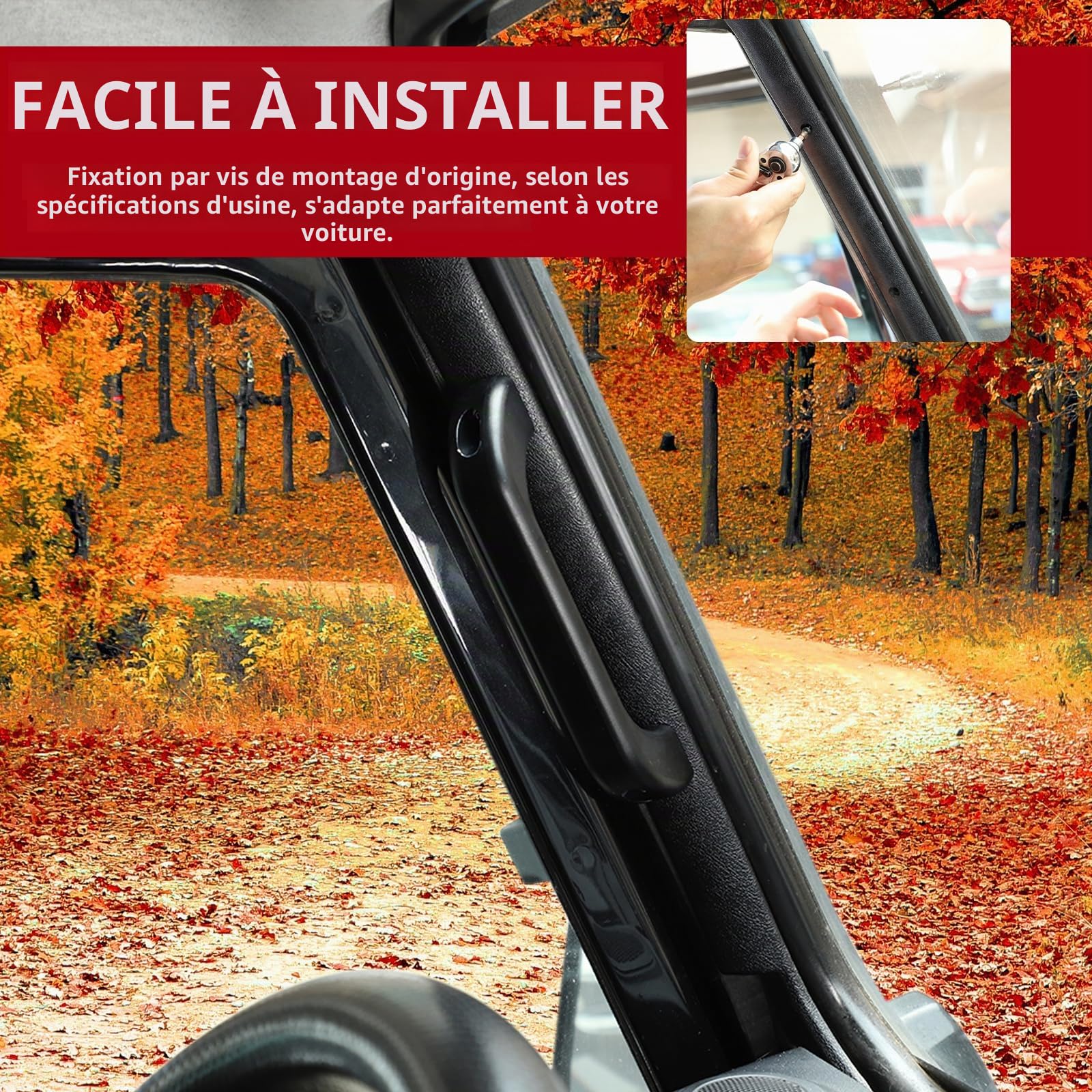Garniture de poignée de voiture en alliage d'aluminium pour LR Defender 90 110 2004-2018 Accessoires d'intérieur de voiture (style A)