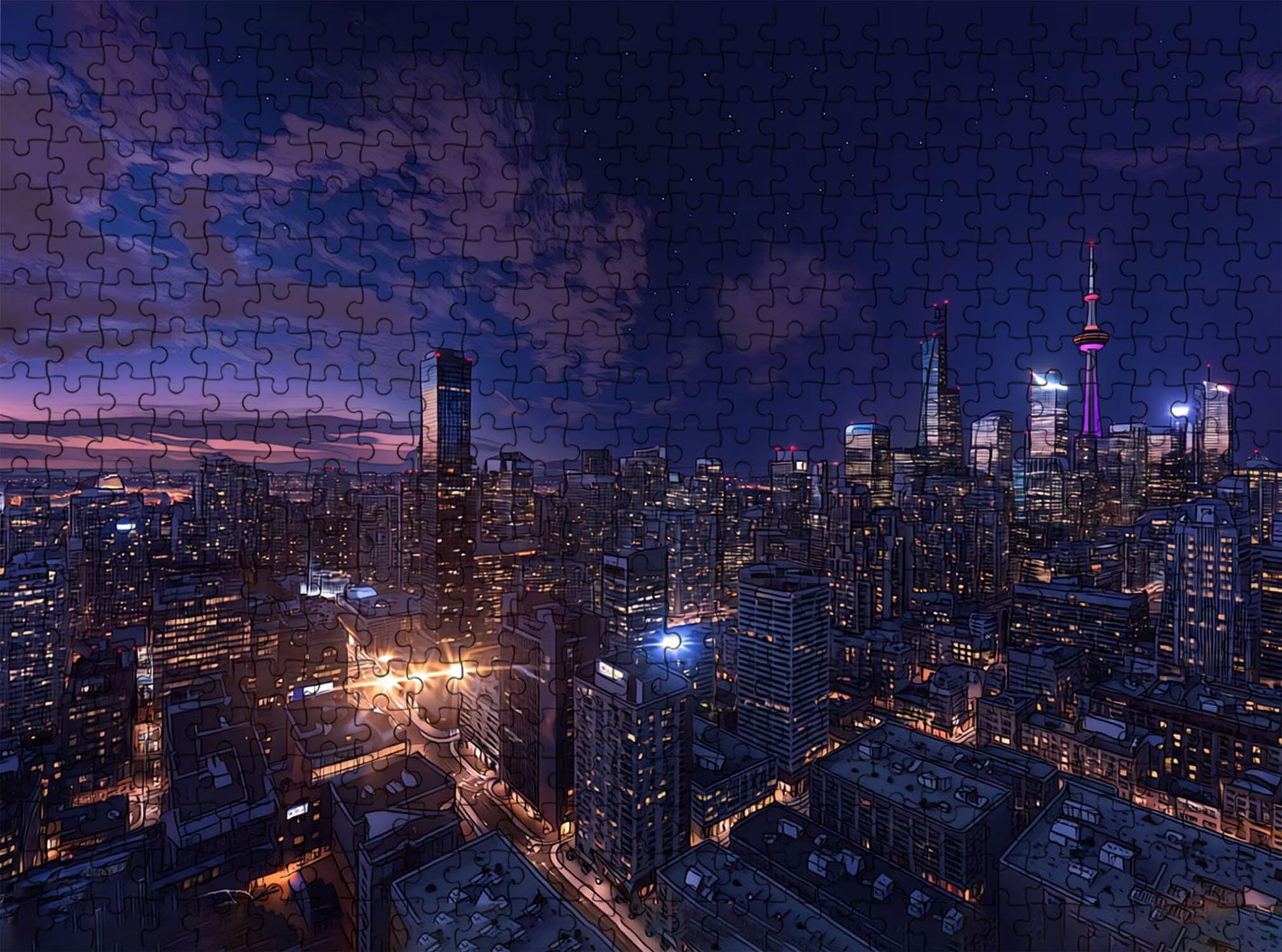 Città architettura Puzzle 1000 Pezzi per Adulti, Puzzle in Legno - Collezione Classica con Poster Incluso - Sfida di Concentrazione e Passatempo Antistress, Gioco per Famiglia, 75 x 50 cm f0-55