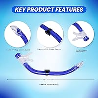 Vista 6 de Buceo Comocean última intervensión Buceo Semi seco silicona J Snorkel w/Protección contra salpicaduras