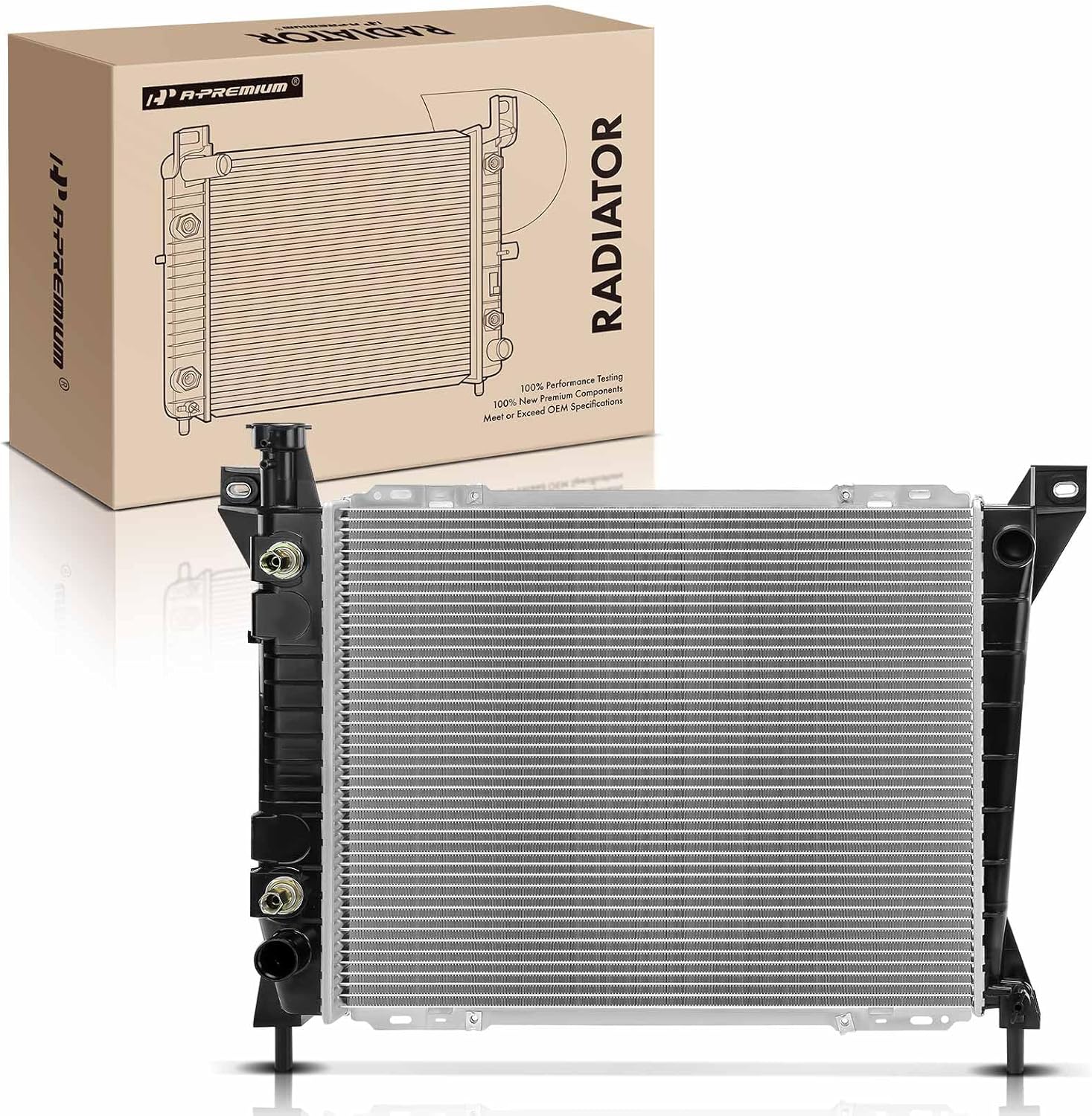 A-Premium Engine Coolant Radiator Assembly with Transmission Oil Cooler Compatible with Ford Aerostar 1986-1997, 2.8L 3.0L, Replace# E59H8005AA, E69Z8005F