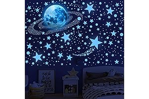 492 Blue Glow In The Dark Stars and Moon