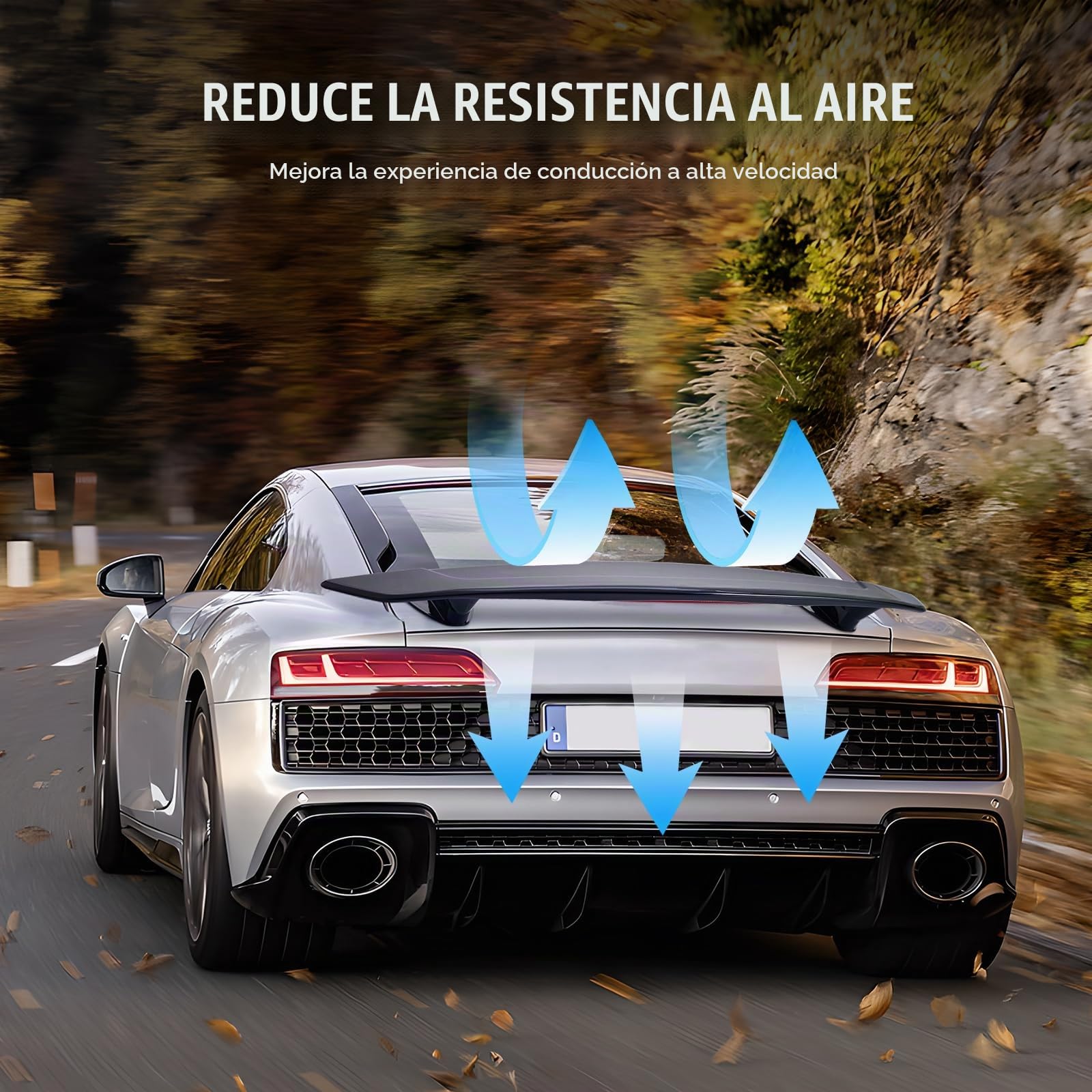 VEVOR Alerón de Coche, Alerón Universal de 1175 x 235 x 125 mm, Compatible con la Mayoría de los Sedanes y Cupés, Material ABS de Alta Resistencia, Alerón Trasero de Coche de Color Negro Brillante