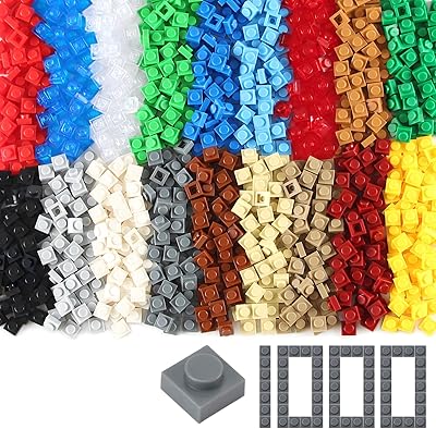 Feleph Basic 1000 Pieces PlateÂ 1x1 Bricks Creative Pixel Mosaic Art 18 Colors Parts Building Play Blocks Set Toy Classic Accessories Compatible with 3024 Major Base Plates Brands (Multi-Color) â€¦