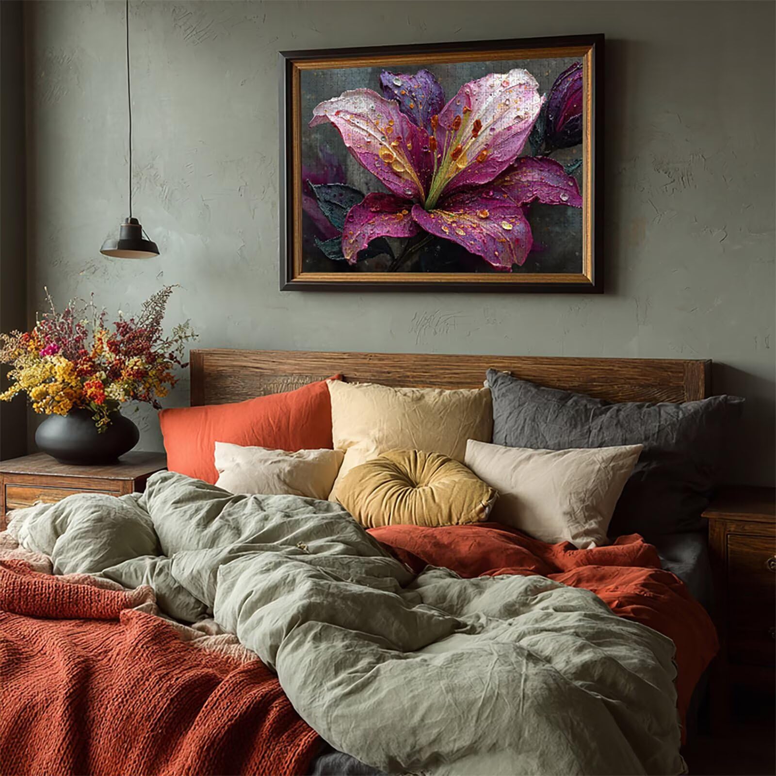 Puzzle 4000 elementów dla dorosłych kwiat, drewniane puzzle 142 x 86 cm, części ściśle do siebie pasują, dla mężczyzn, kobiet, starszych seniorów, dekompresji, letnia dekoracja ścienna, prezenty