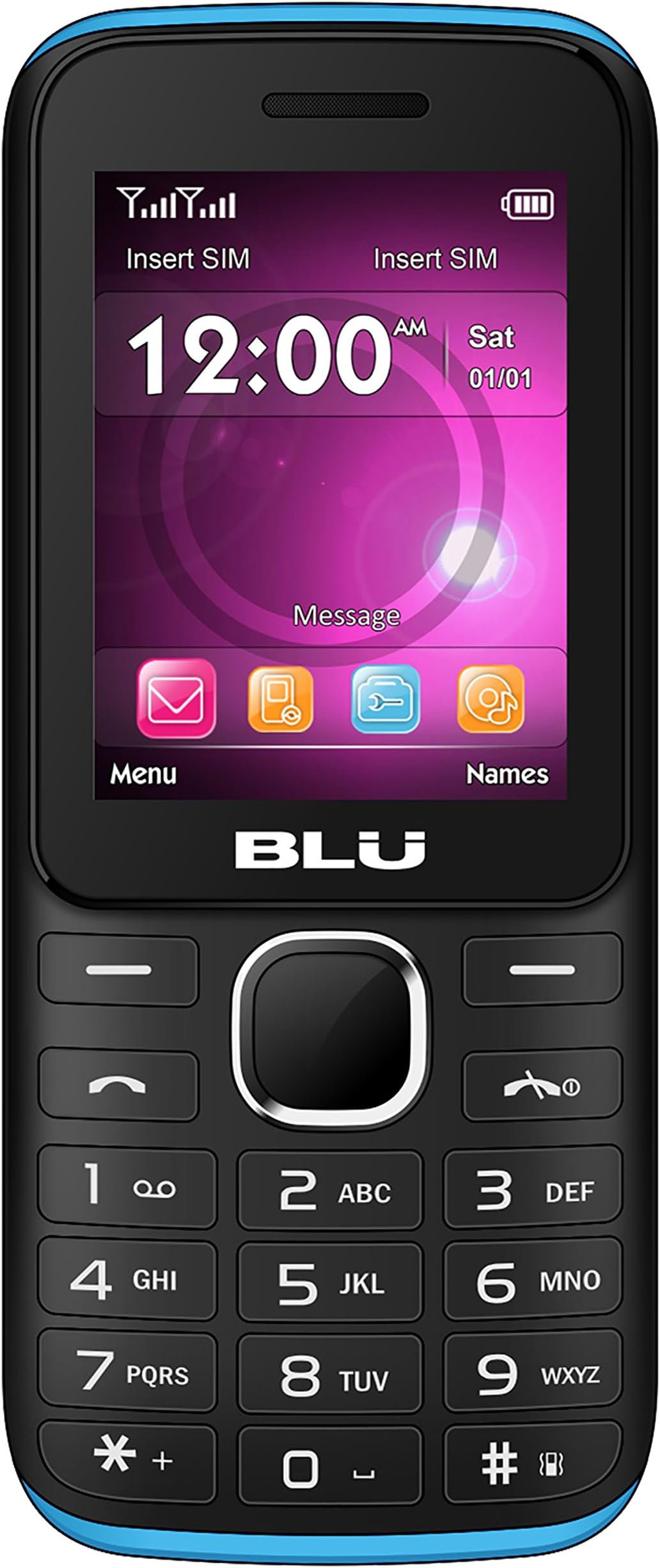 BLU Zoey 2.4 Cell Phone GSM Unlocked Dual SIM Z070 Black Blue