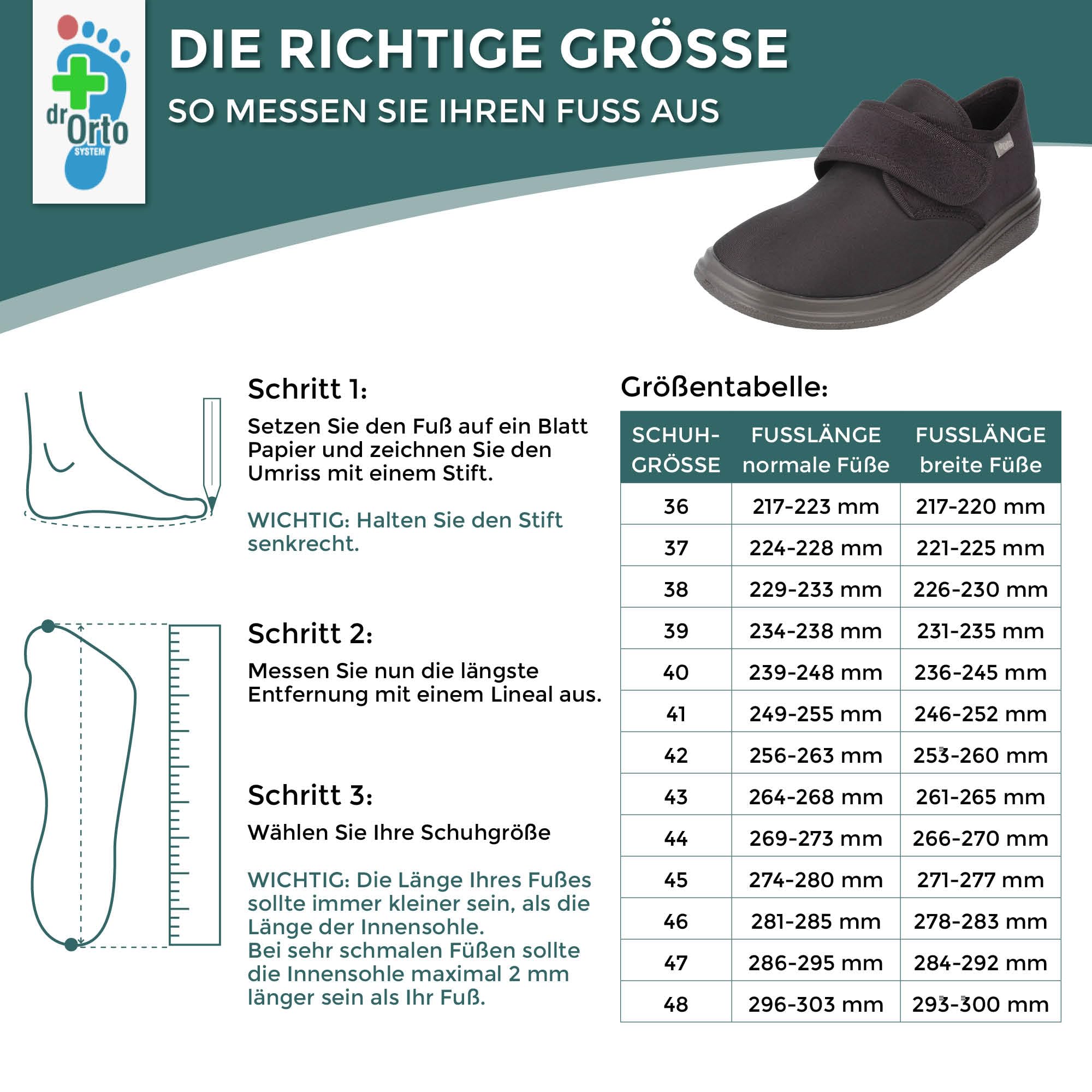 Dr Orto® Orthopädische Schuhe Damen und Herren | geeignet für Hallux Valgus - Einlagen - Breite Füße - Diabetiker Schuhe - Gesundheitsschuhe | Klettverschluss verstellbar | sehr flexibles Obermaterial