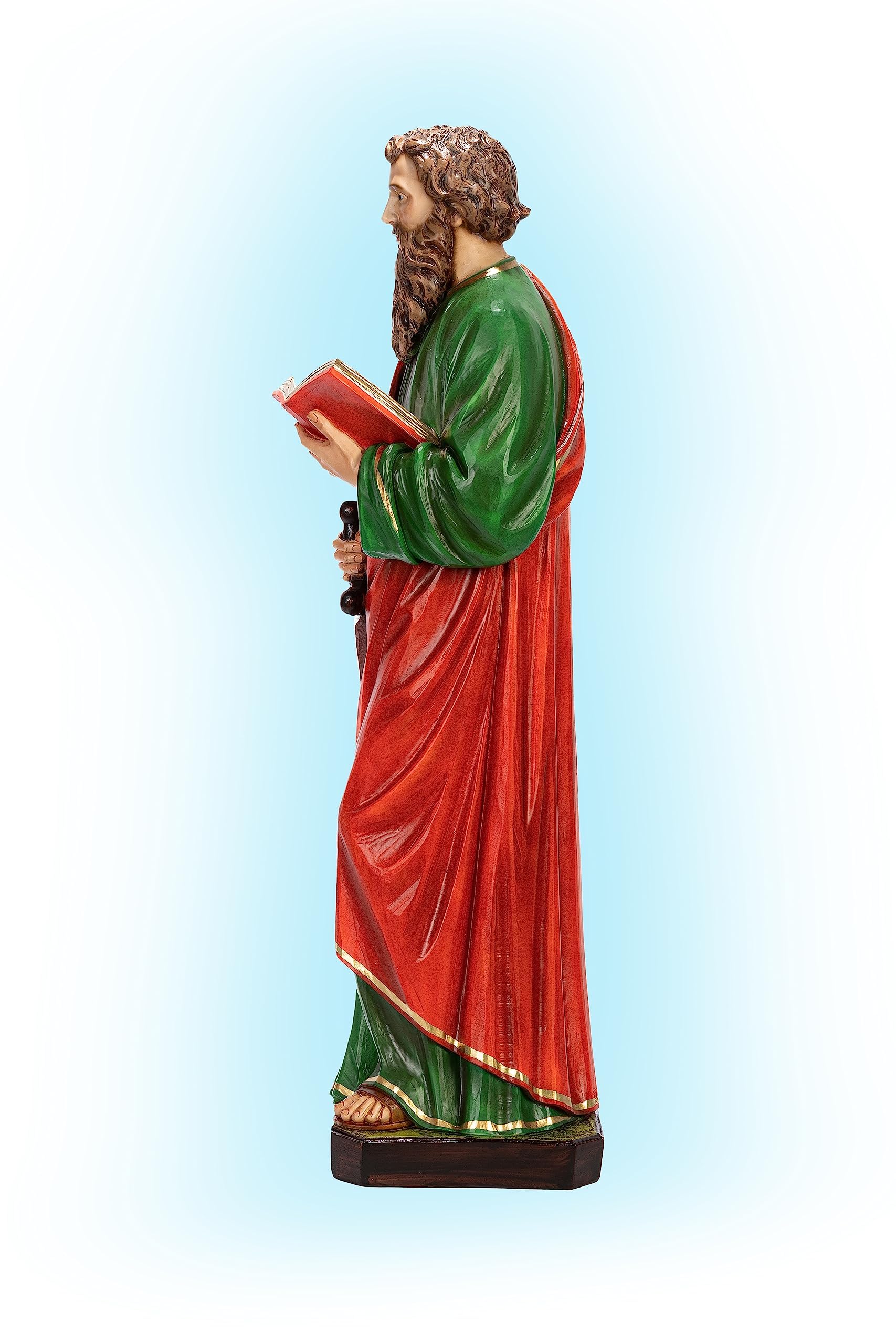 OVUNQUE PROTEGGIMI Statua di San Paolo 60 cm (23,62'') in resina dipinta a mano adatta per interni ed esterni. Prodotto artigianale italiano (occhi dipinti)