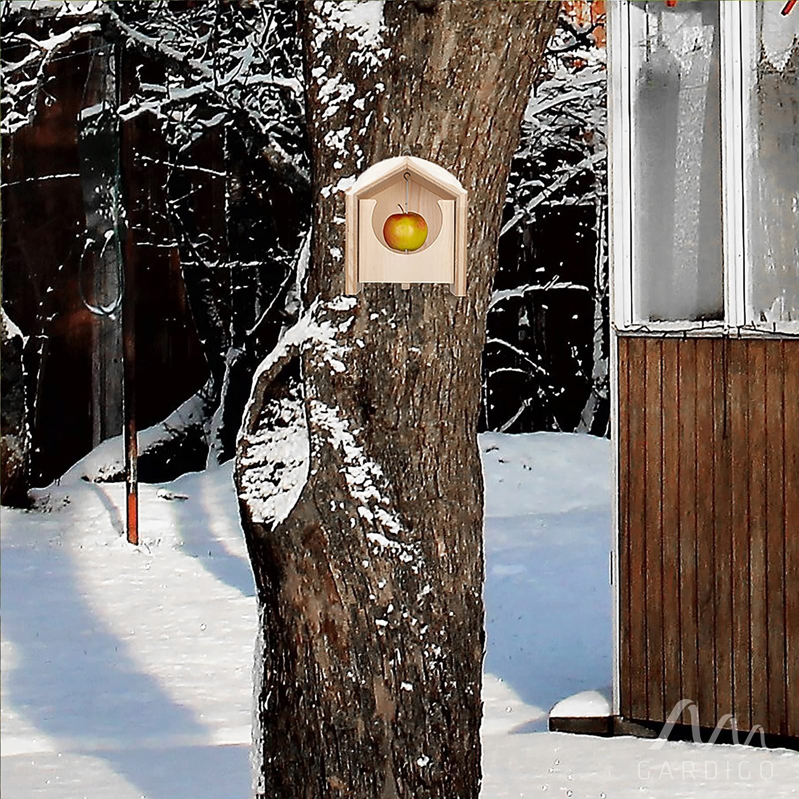 Gardigo Tierhaus System: Nistkasten Halbhöhle für Rotkehlchen | Wechselblenden Insektenhotel, Vogelfutterhaus für Vögel, Deko für Haus und Garten | Made in Germany
