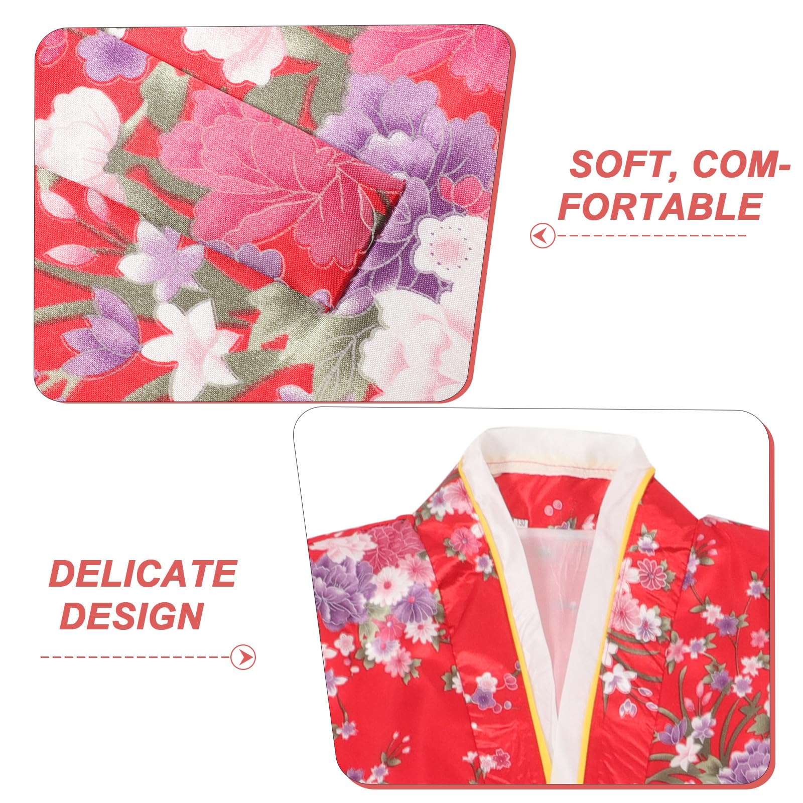 Costume Kimono Japonerie Traditionnel pour Fille, Tissu Doux et Finition Soignée, Design Délicat, pour Cosplay et Performance Estivale