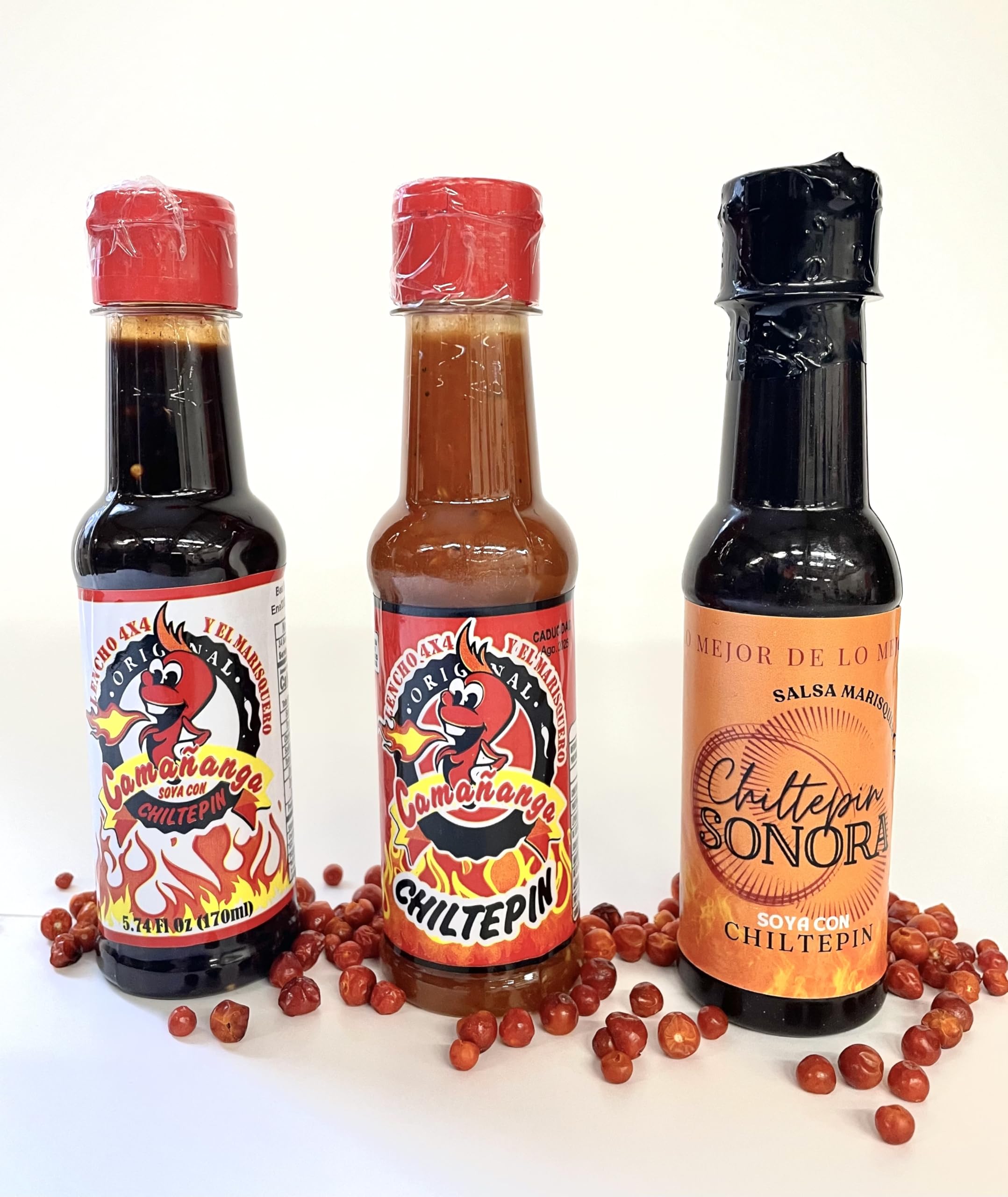 Amazon.com : Chiltepin Sonora, La Camananga Roja y Negra Salsa