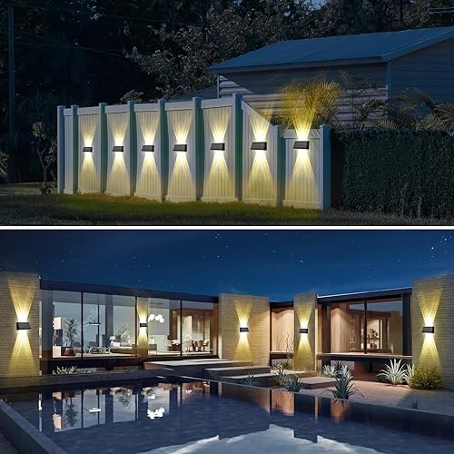 Miniatura 8 de Sunvivo - Luces solares de pared para exteriores, inalámbricas, impermeables IP65, panel fotovoltaico ajustable, lámpara de arriba y abajo, lámpara