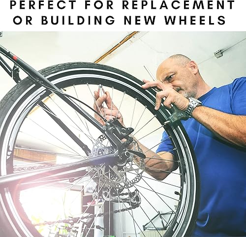 Miniatura 5 de eforsit Material de fibra de carbono Radios de bicicleta de 9.724 in - 12.087 in con tapas de cobre, cubo de tracción recta, radios de rueda plana